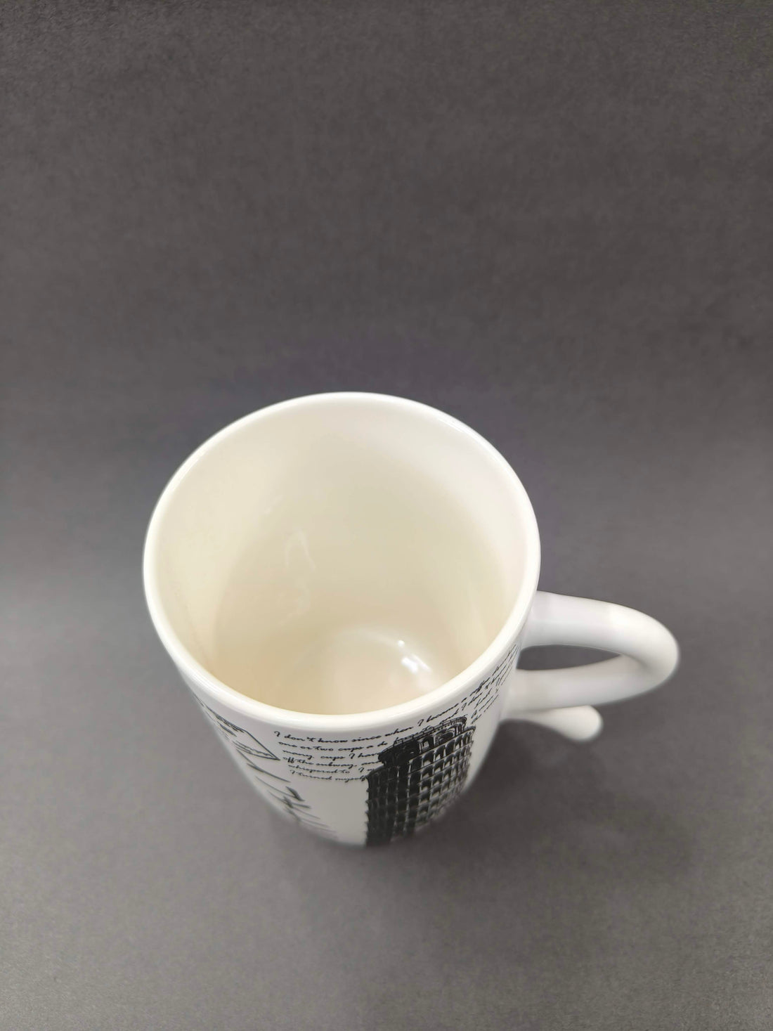 White Tea Coffee Ceramic Mug with Leaning Tower of Pisa | 400 ml Mug | Microwave Safe White Milk Mug for Black Tea, Coffee, Family, Children Friends Gift