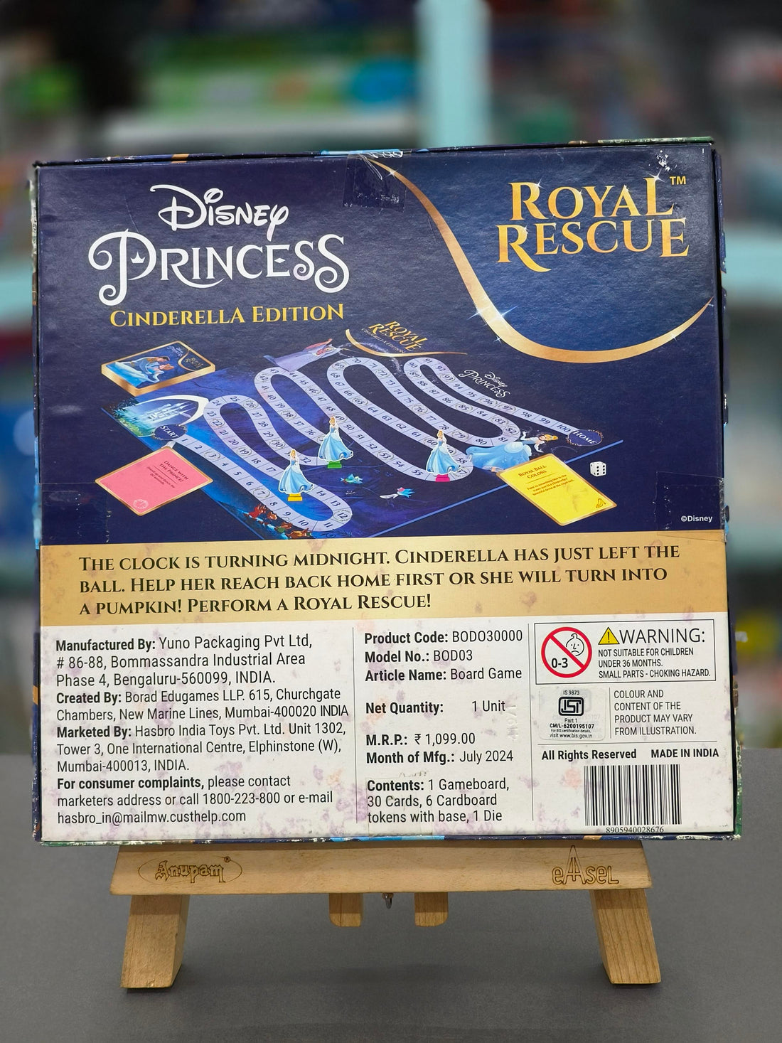 Borad Disney Princess Cinderella Edition Royal Rescue Board Game | Roll The Die: Fun Board Game with Cards and Riddles and for Kids | Ages 3 and Up | for 2 to 6 Players | Fun Family Gifts