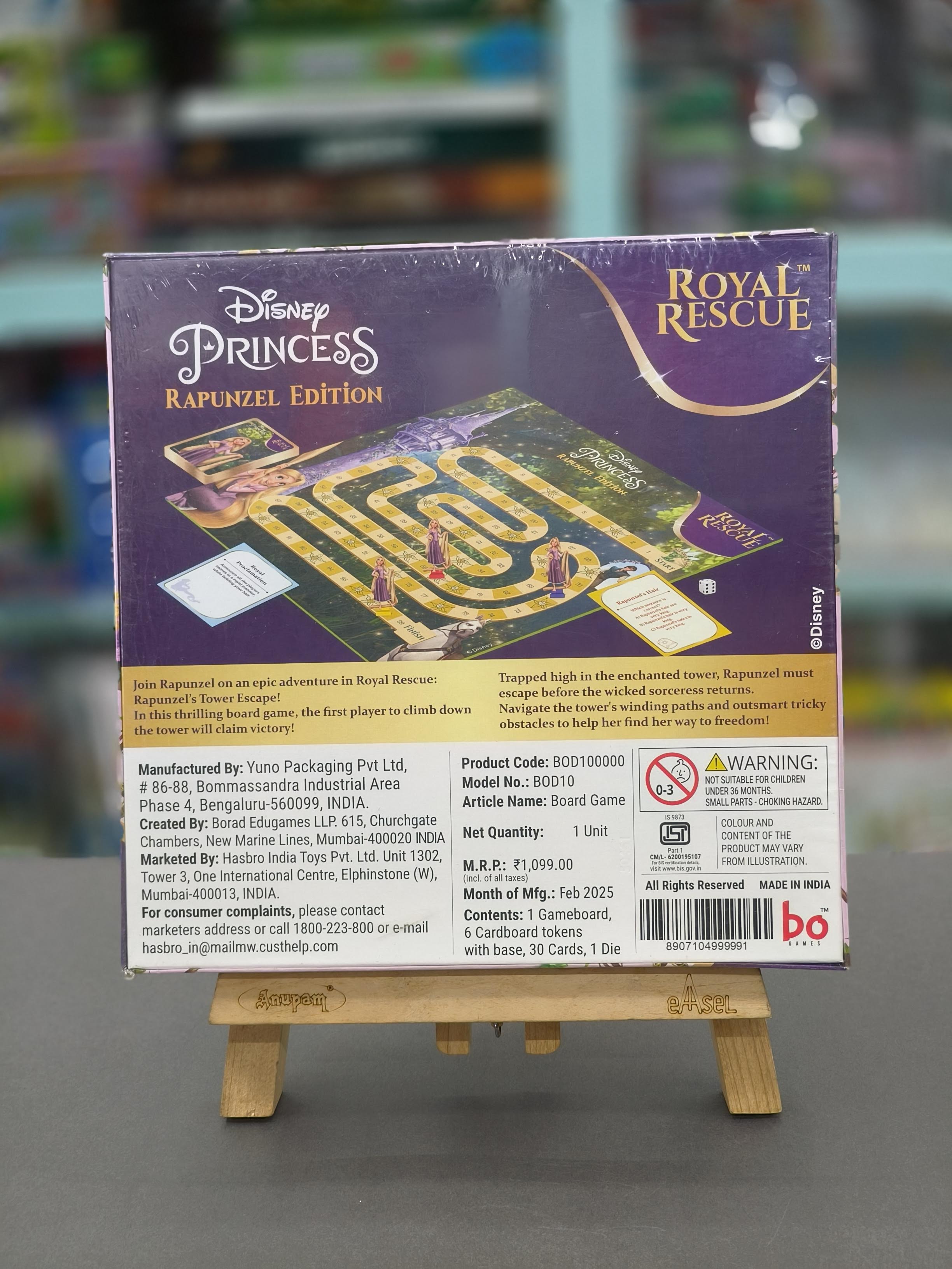 Royal Rescue, Rapunzel Edition Board & Card Game Disney Princess | Roll The Die: Fun Board Game with Cards and Riddles and for Kids | Ages 3 and Up | for 2 to 6 Players | Fun Family Gifts