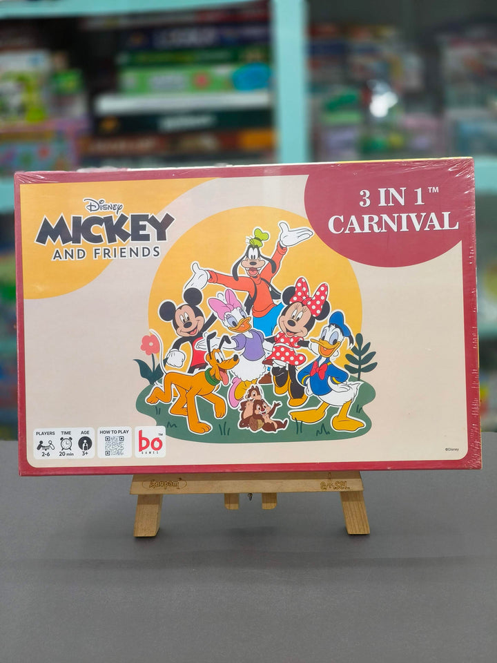 Borad 3 in Carnival Board & Card Game Mickey and Friends | 3 Games in One Box for Kids | Ages 3 and Up | for 2 to 6 Players | Fun Family Gifts