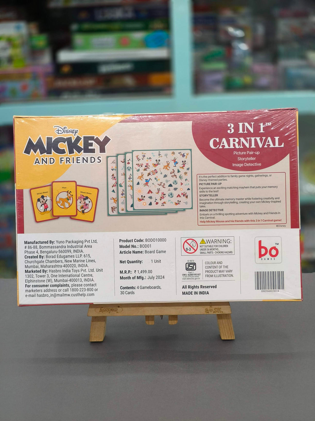 Borad 3 in Carnival Board & Card Game Mickey and Friends | 3 Games in One Box for Kids | Ages 3 and Up | for 2 to 6 Players | Fun Family Gifts