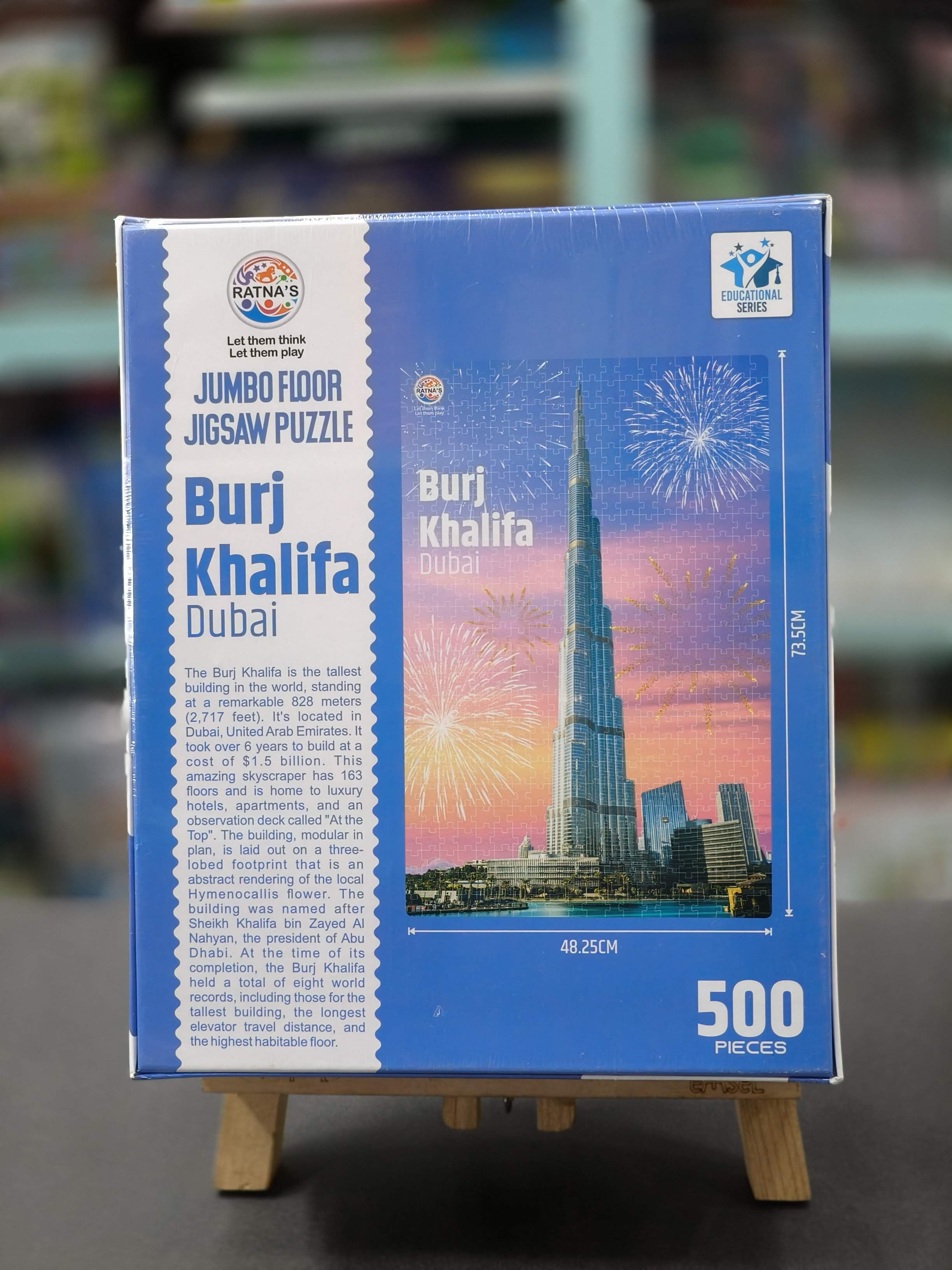 Ratna's Burj Khalifa Dubai Jumbo Floor Puzzle 500 Pieces, 73.5 cm X 48.25 cm, Play and Learn Educational Jigsaw Puzzle for Kids & Adults 7+ Years