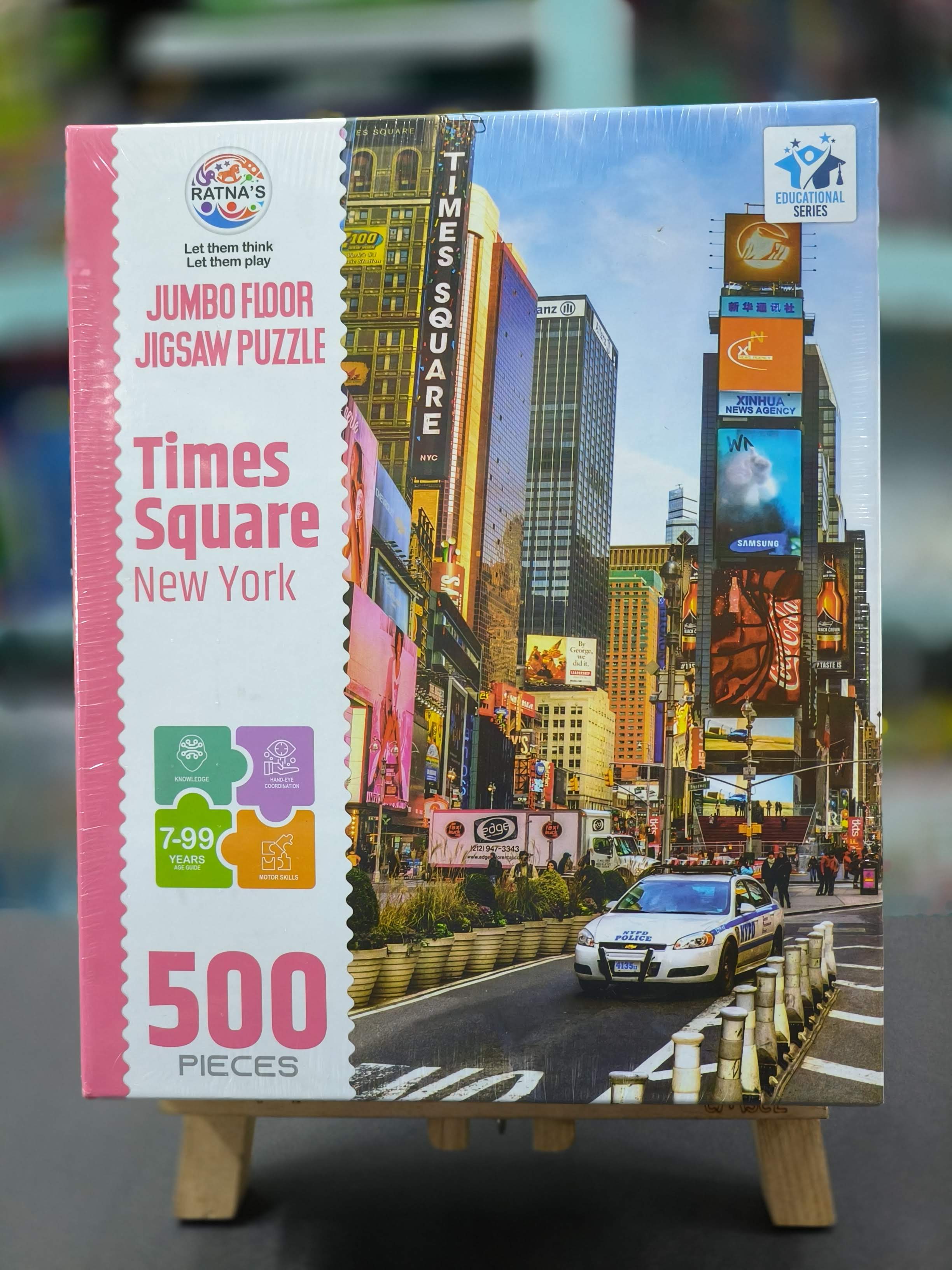 Ratna's Times Square New York Jumbo Floor Puzzle 500 Pieces, 73.5 cm X 48.25 cm, Play and Learn Educational Jigsaw Puzzle for Kids & Adults 7+ Years