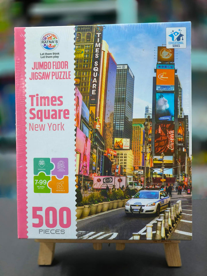 Ratna's Times Square New York Jumbo Floor Puzzle 500 Pieces, 73.5 cm X 48.25 cm, Play and Learn Educational Jigsaw Puzzle for Kids & Adults 7+ Years