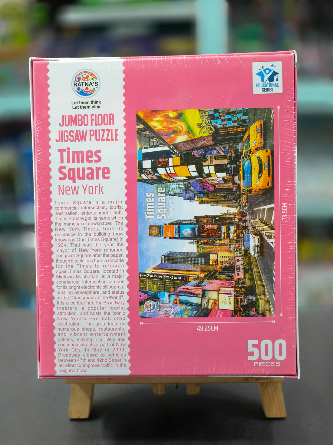 Ratna's Times Square New York Jumbo Floor Puzzle 500 Pieces, 73.5 cm X 48.25 cm, Play and Learn Educational Jigsaw Puzzle for Kids & Adults 7+ Years