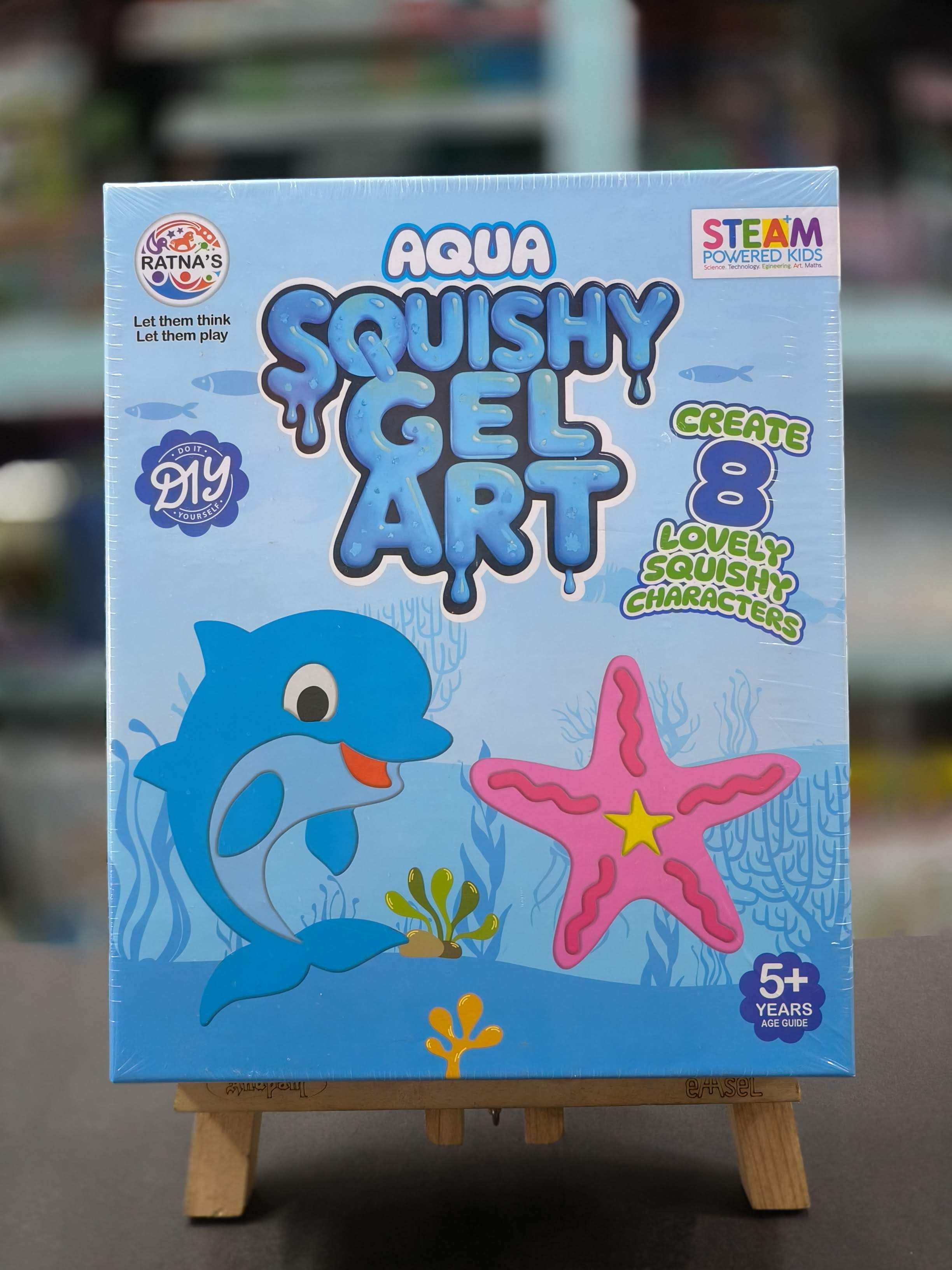 Ratna's Squishy Gel Art DIY Kit, 3D Colorful Soft and Squishy Sea Creatures, STEAM Learning Activity Set, Magic Water Gel Toys for Girls and Boys Ages 5+ Years