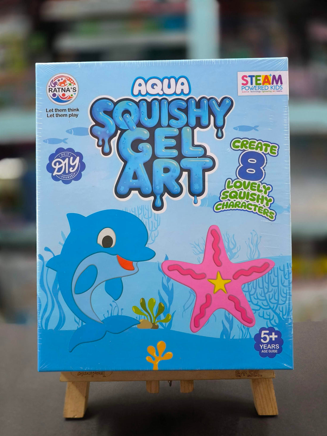 Ratna's Squishy Gel Art DIY Kit, 3D Colorful Soft and Squishy Sea Creatures, STEAM Learning Activity Set, Magic Water Gel Toys for Girls and Boys Ages 5+ Years