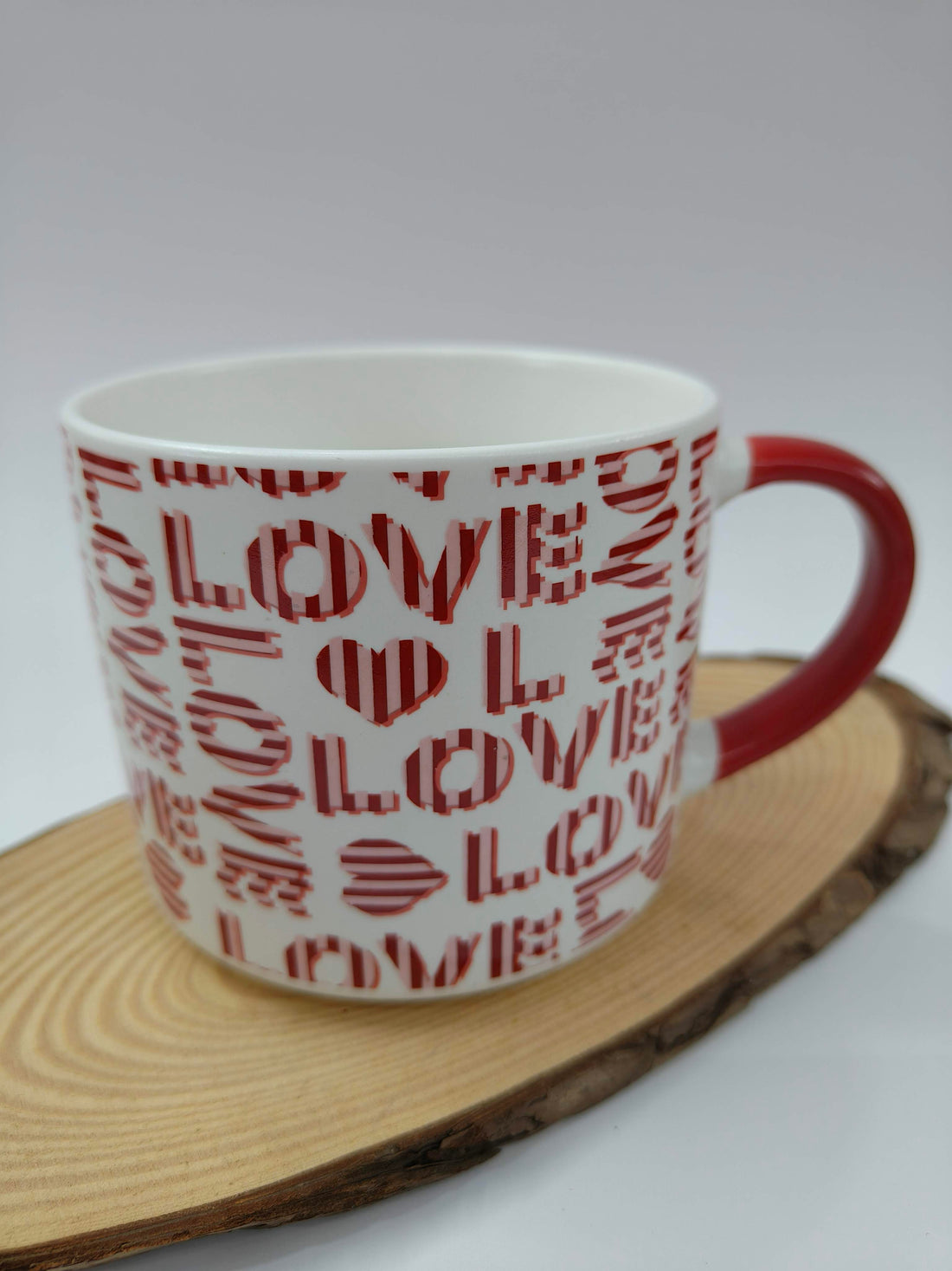 Romantic Red Pink Big Size Mug | Valentine's Day Gift Idea | Special Ceramic Mug for Your Beverages | 450 ml