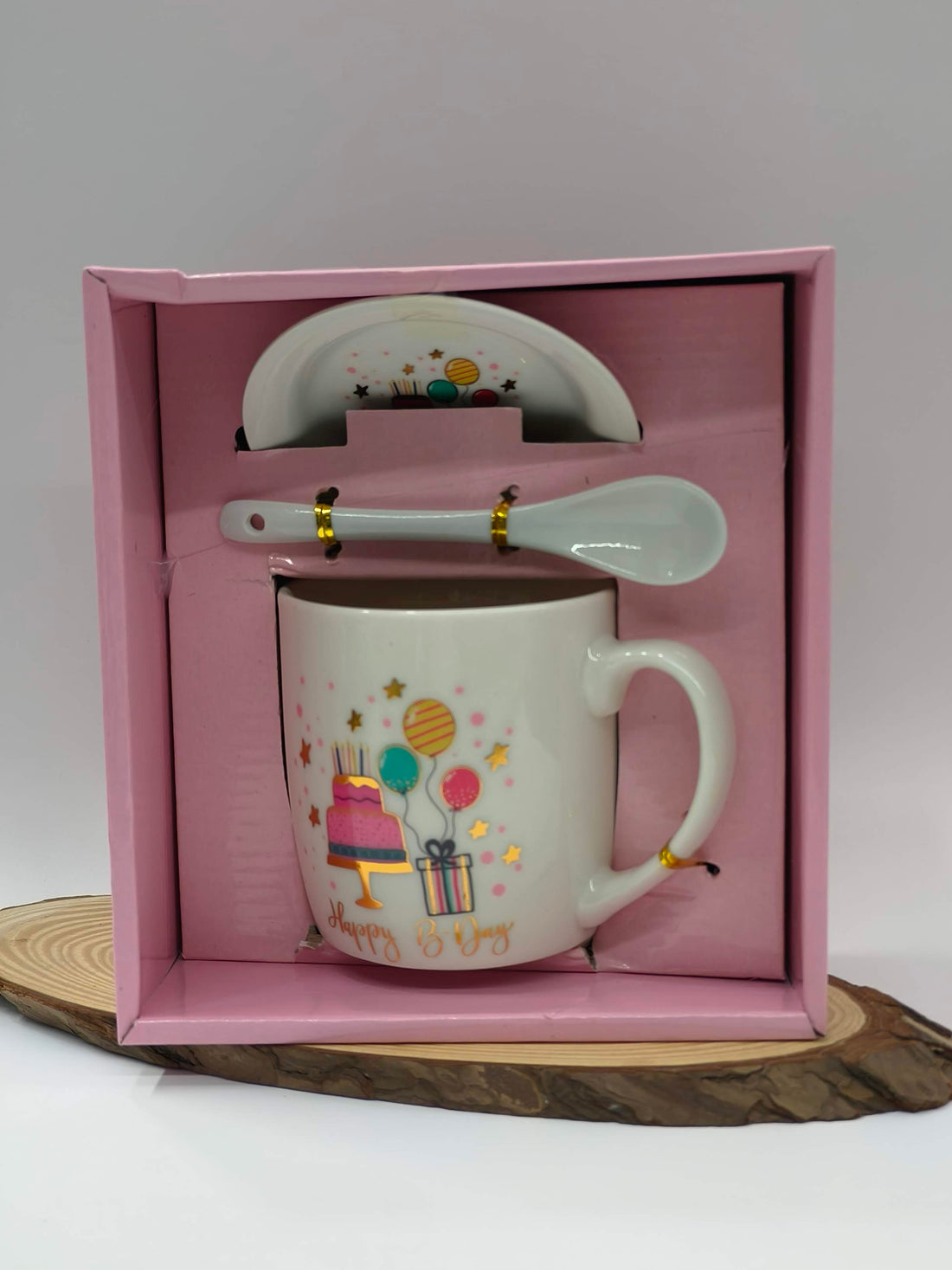 Happy Birthday Mug with Spoon and Lid | Cute Gift for Birthday