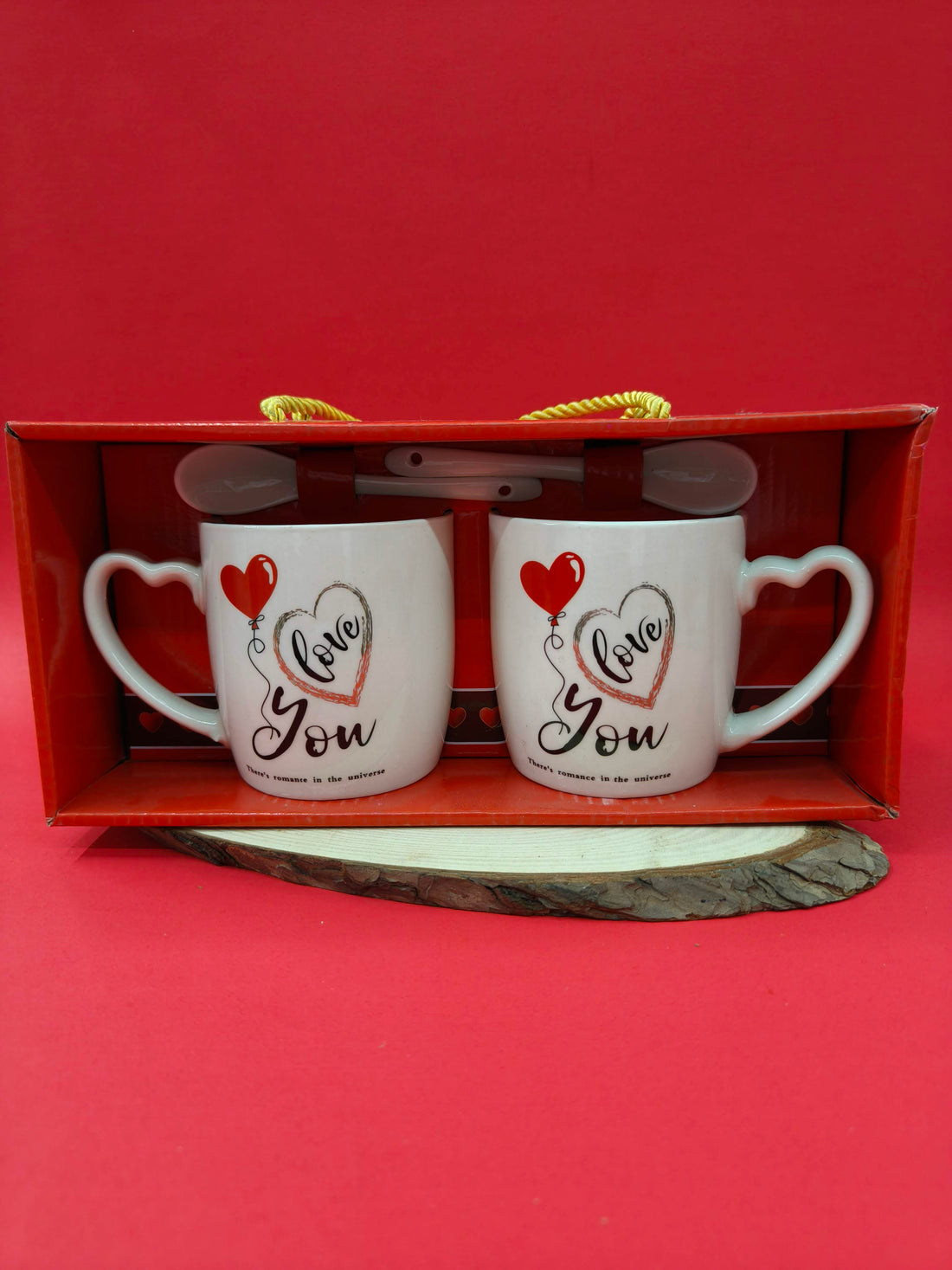 Valentine Ceramic Heart Handle Coffee Couple Mug | Set of 2 | Perfect Gift for Valentine Day, Girlfriend, Boyfriend, Husband, Wife, Friend
