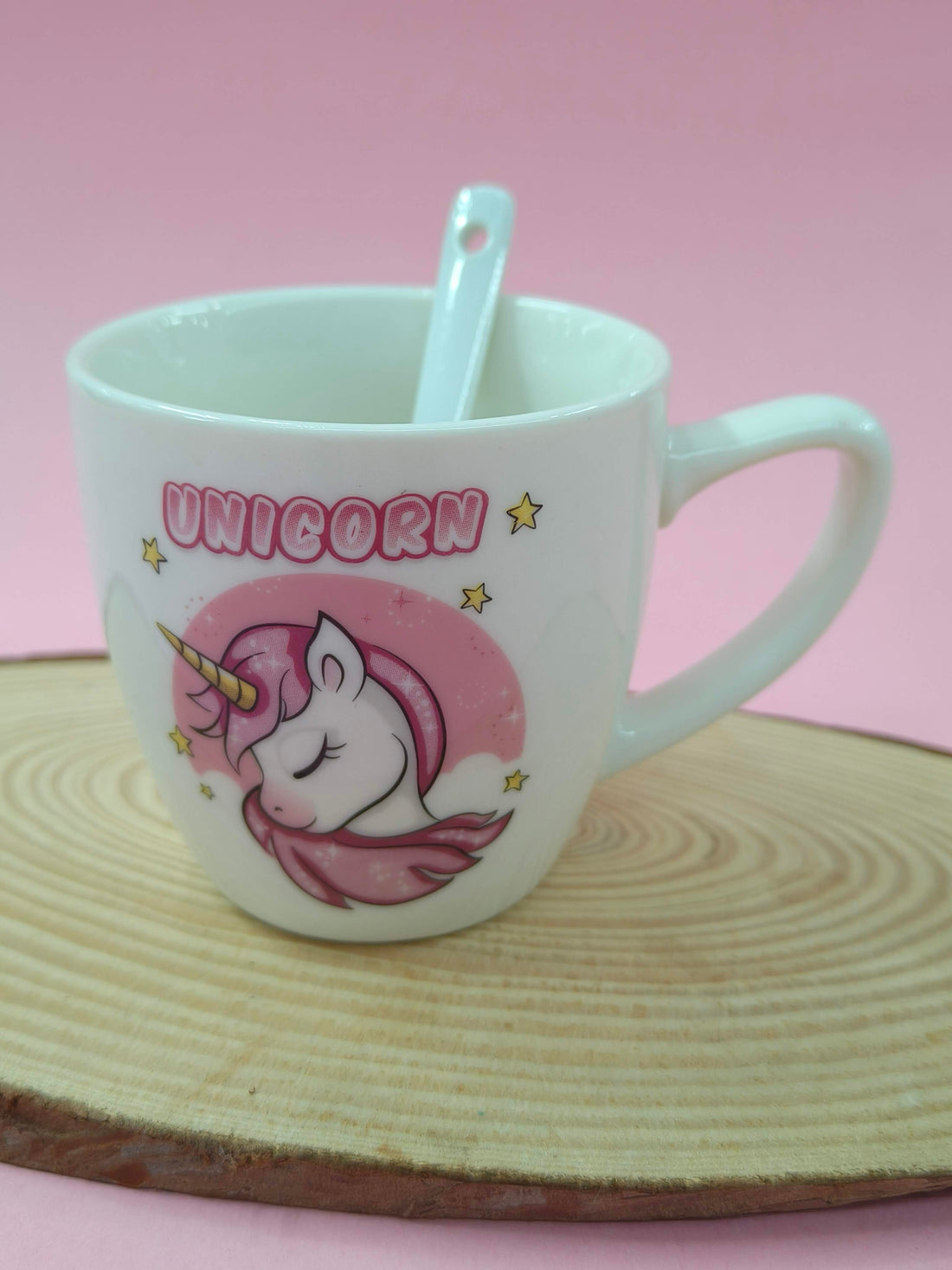 Ceramic Mug with Ceramic Spoon | Set for Girls | Cute Gift Choice for Girls |