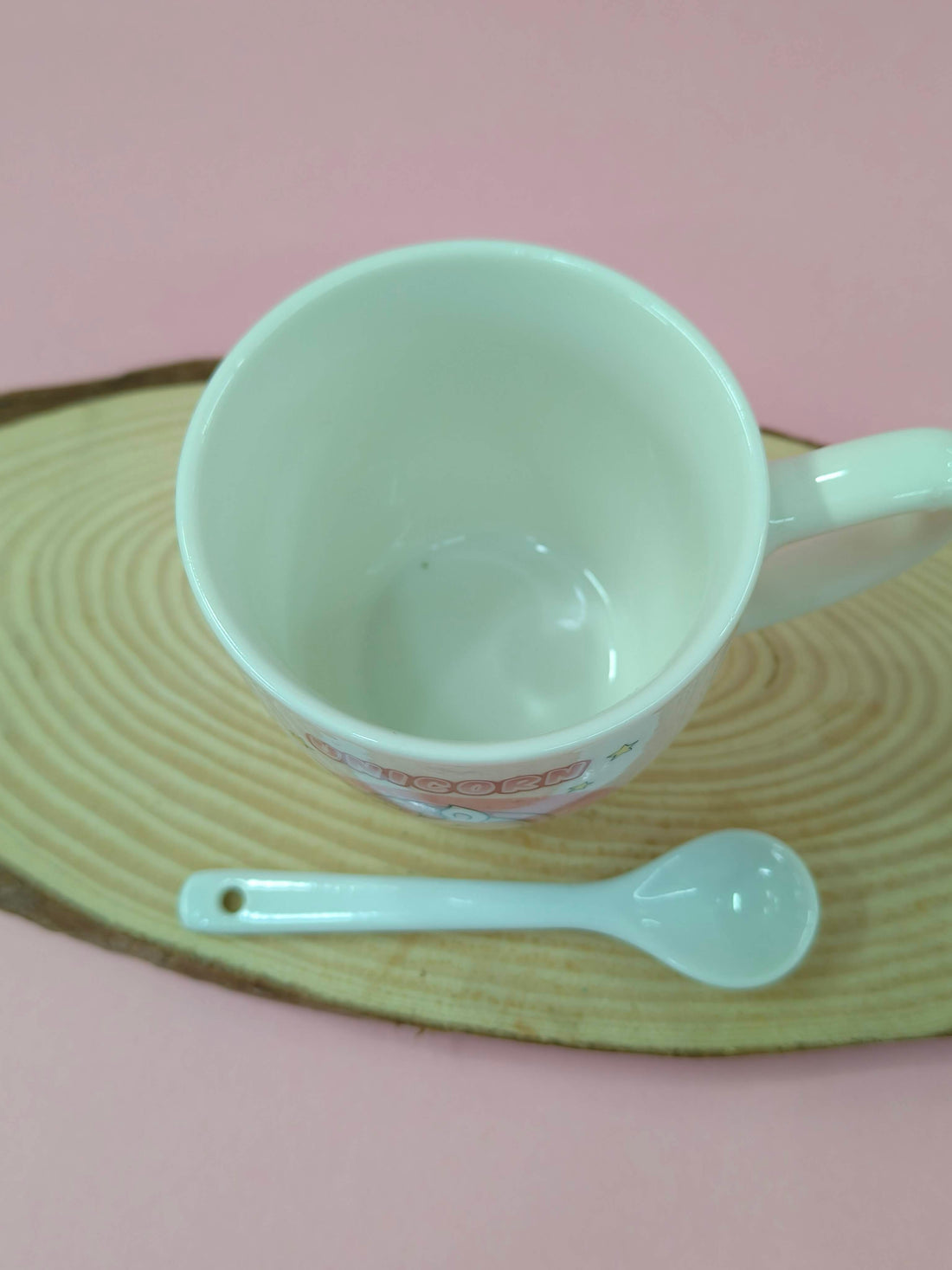 Ceramic Mug with Ceramic Spoon | Set for Girls | Cute Gift Choice for Girls |