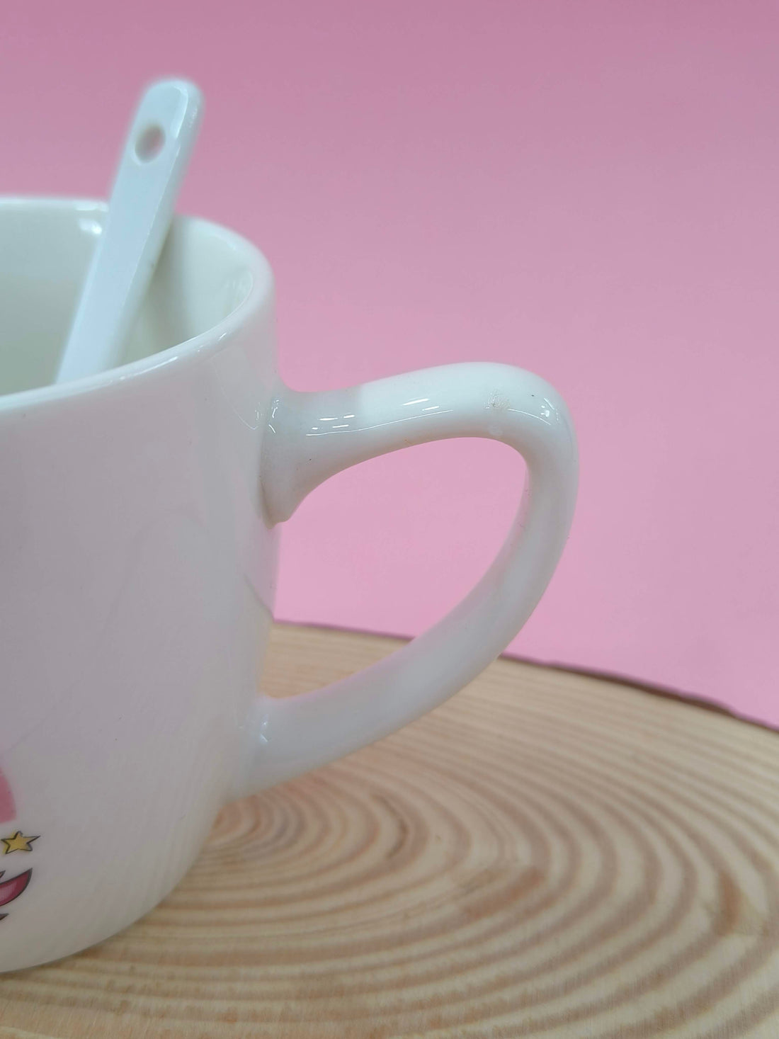 Ceramic Mug with Ceramic Spoon | Set for Girls | Cute Gift Choice for Girls |