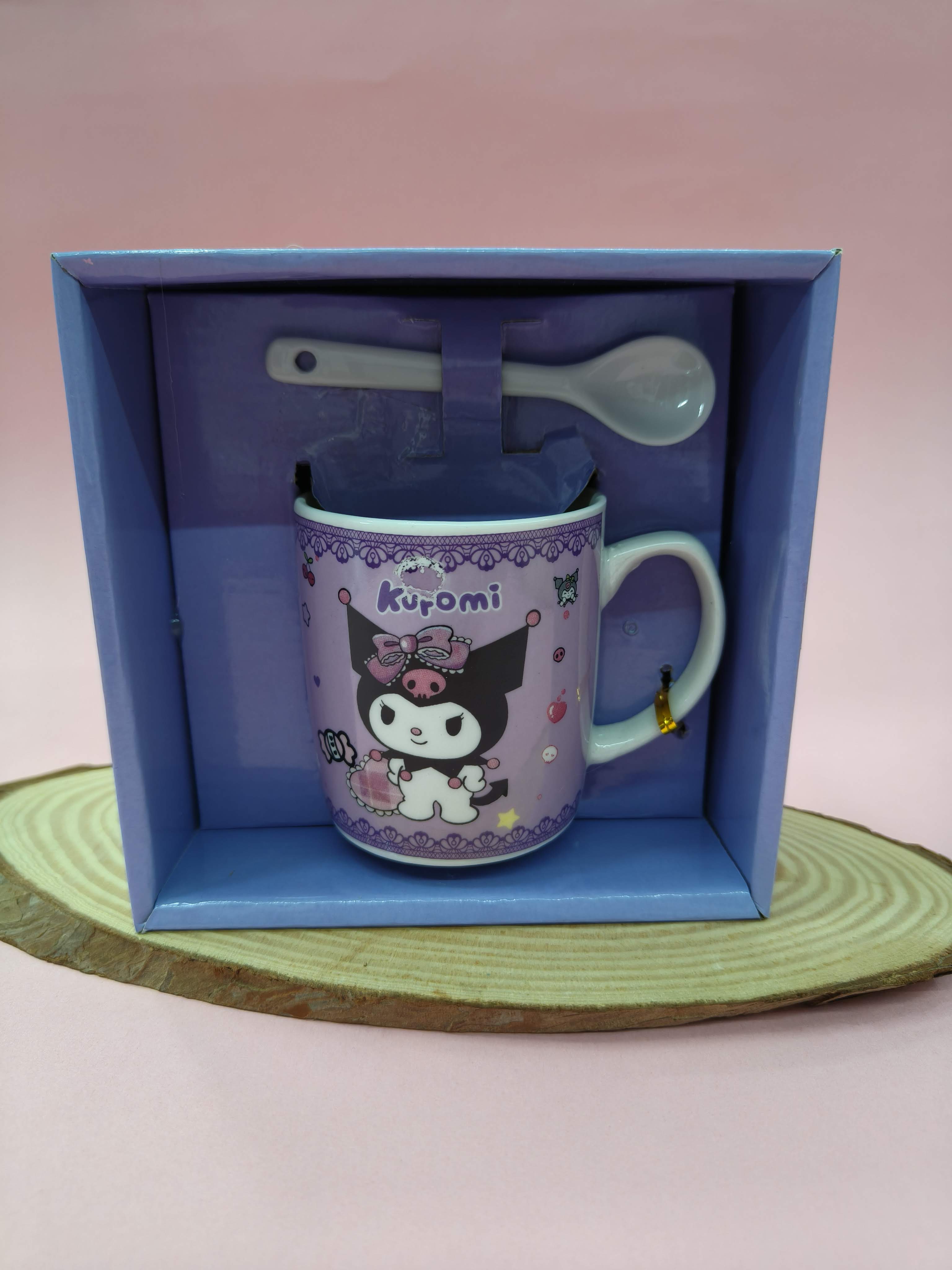 Ceramic Mug with Ceramic Spoon | Set for Girls | Cute Gift Choice for Girls |