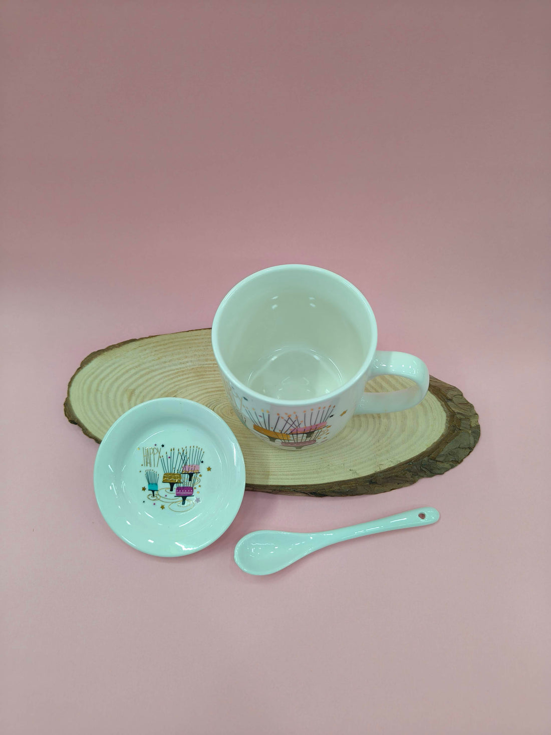 Happy Birthday Mug with Spoon and Lid | Cute Gift for Birthday