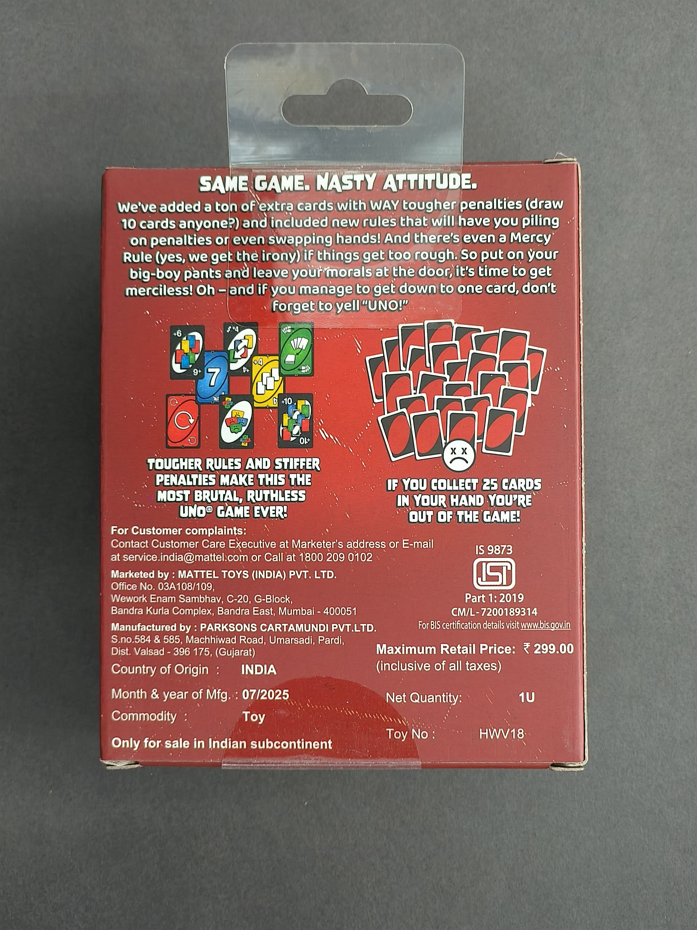 UNO Show ‘EM No Mercy Card Game for Kids, Adults, Family Parties and Travel with Extra Cards, Special Rules and Tougher