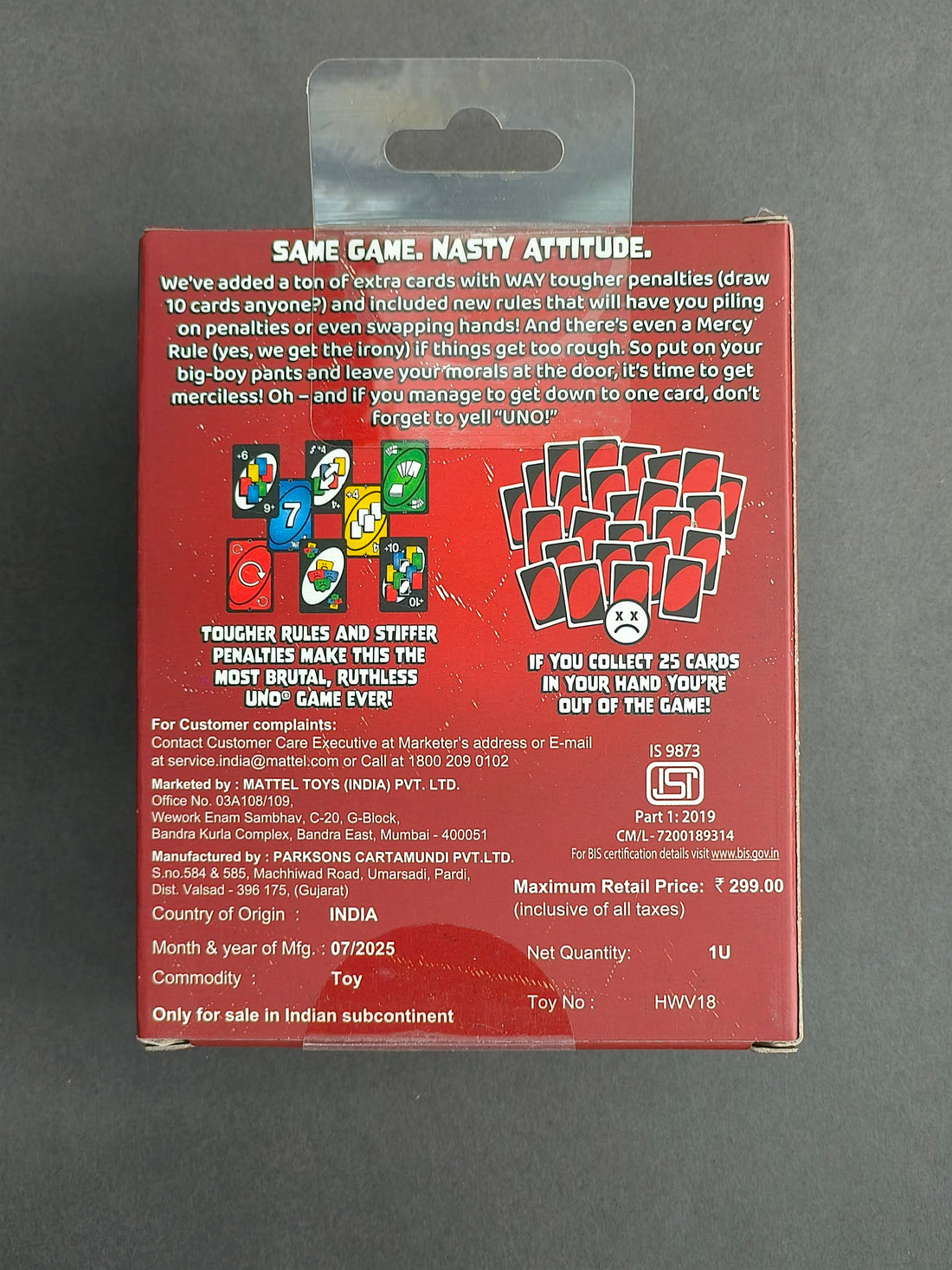 UNO Show ‘EM No Mercy Card Game for Kids, Adults, Family Parties and Travel with Extra Cards, Special Rules and Tougher