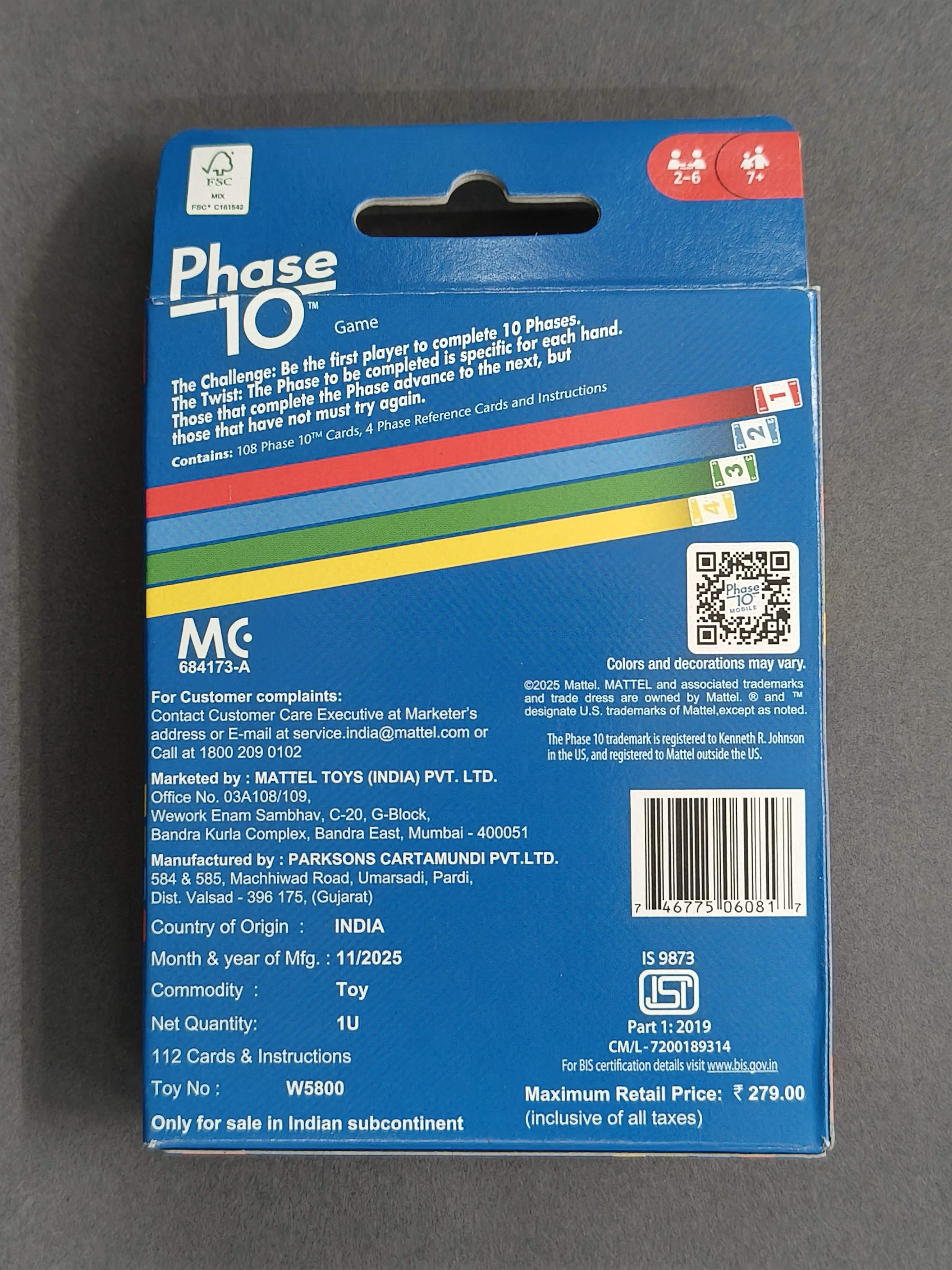 Phase 10 Card Game for Kid (Multicolour)