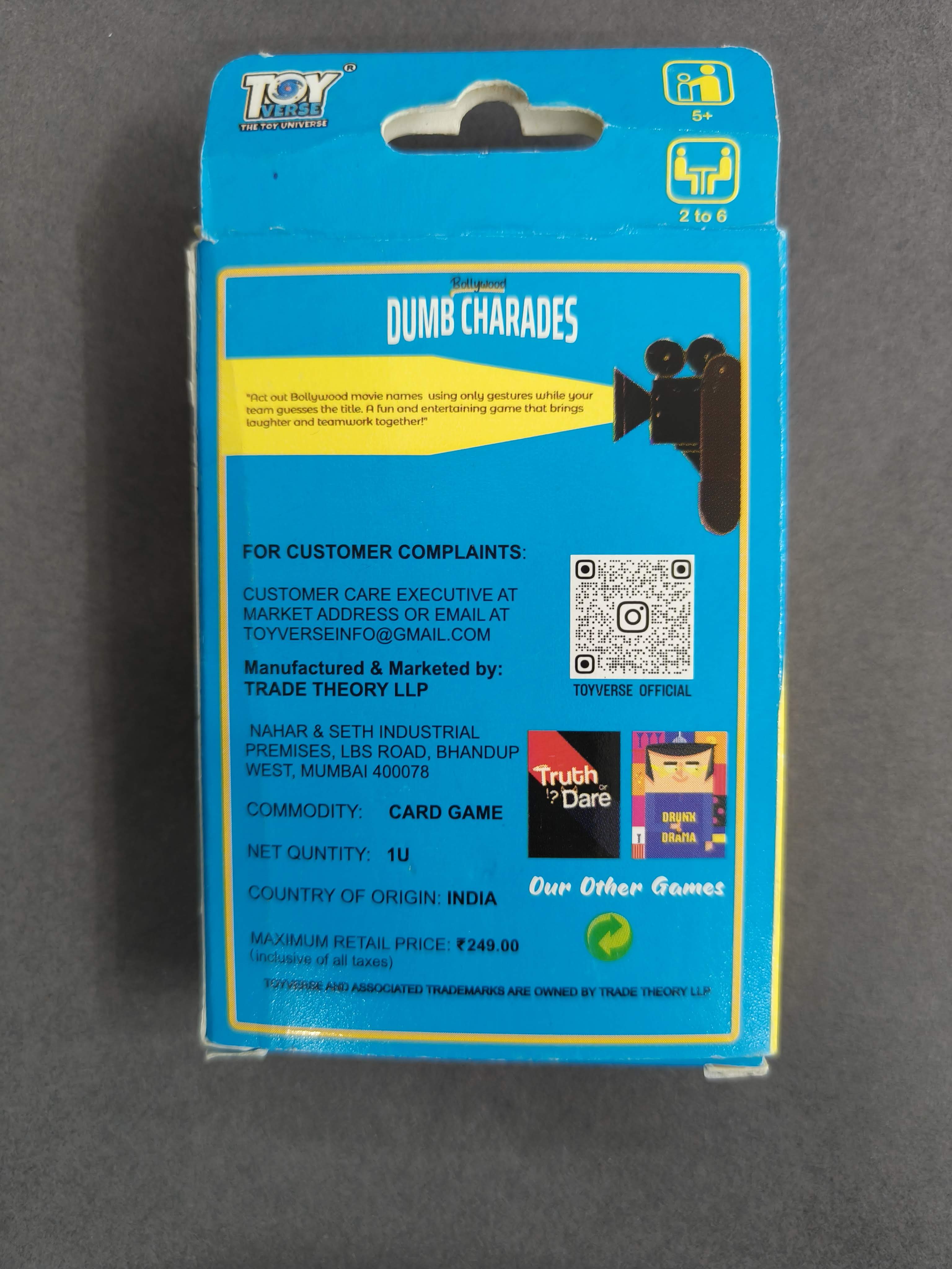 Bollywood Dumb Charades – Fun Acting Party Game for Families & Friends