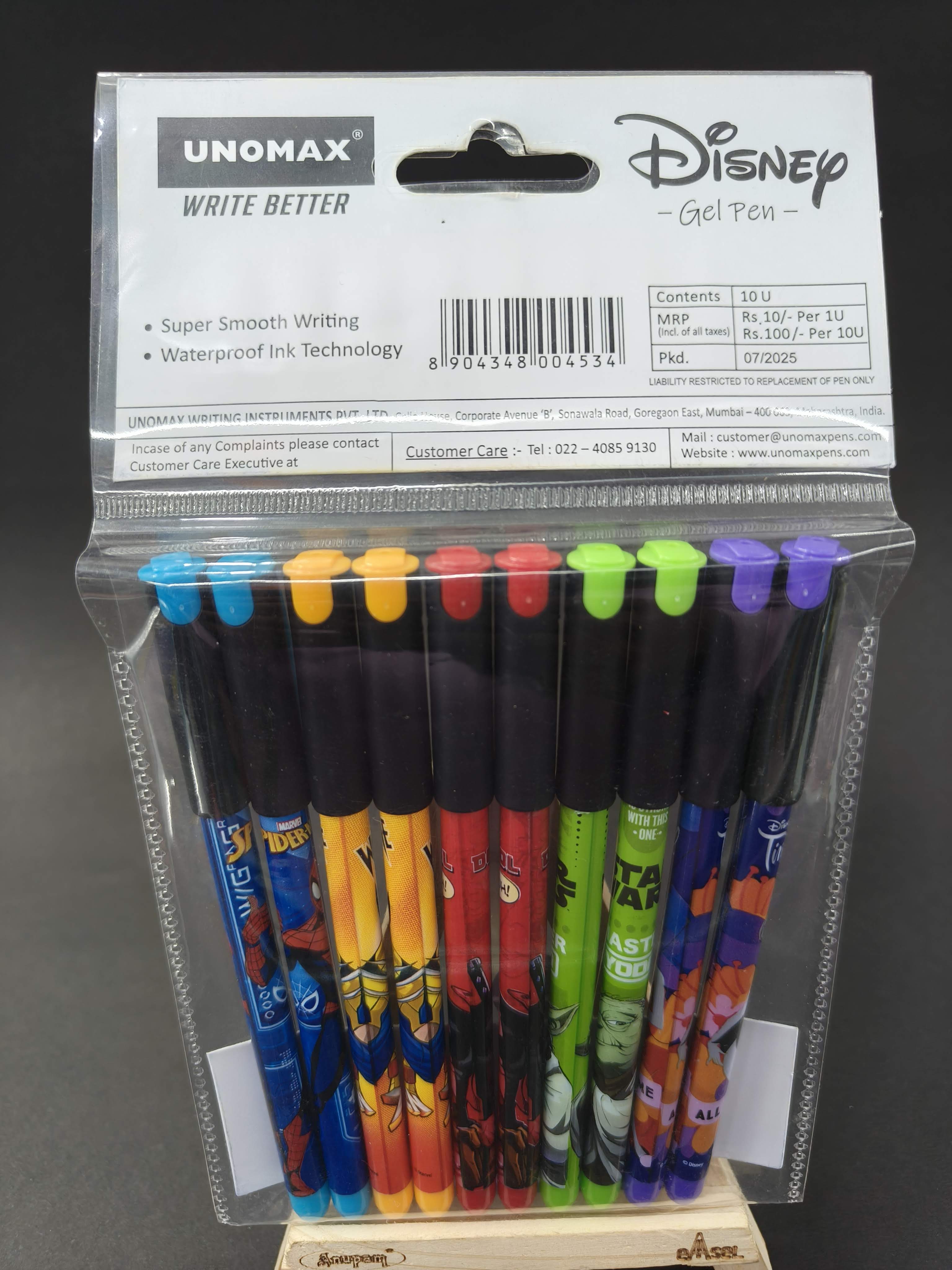 Unomax Disney Gel Pen | Waterproof Ink | Trendy And Attractive Disney Designs