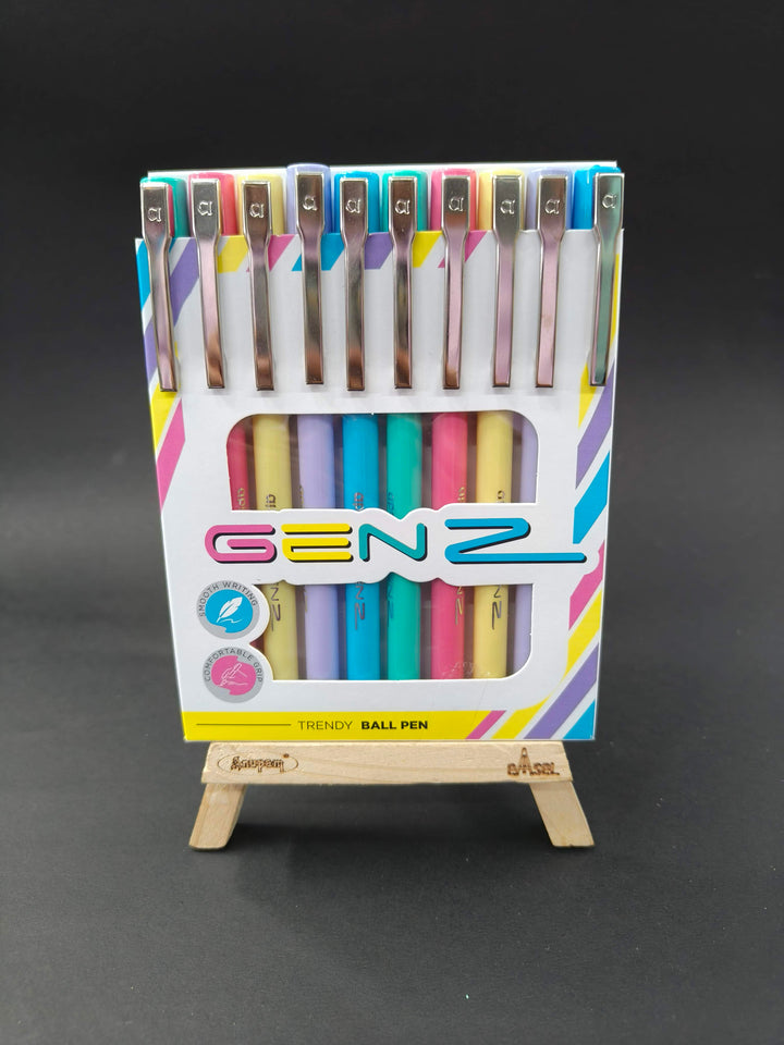 Apsara Genz Ball Pen | Smooth & Long Writing & Comfortable Grip | Attractive Body Colures & Look | Ink Blue- 0.7 MM Tip |Pens use for School & College Students and Professionals | 10 Pcs Pack