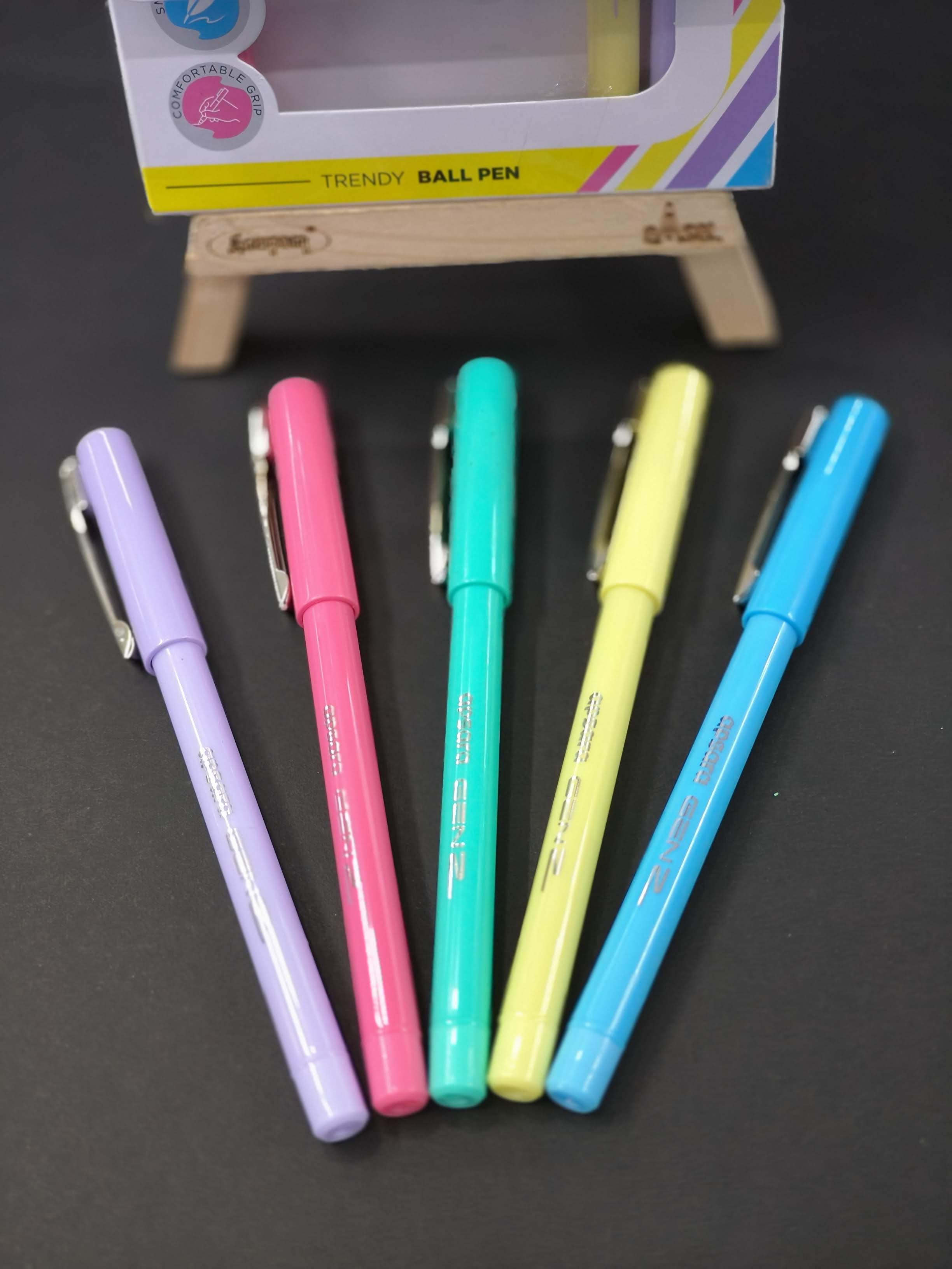 Apsara Genz Ball Pen | Smooth & Long Writing & Comfortable Grip | Attractive Body Colures & Look | Ink Blue- 0.7 MM Tip |Pens use for School & College Students and Professionals | 10 Pcs Pack