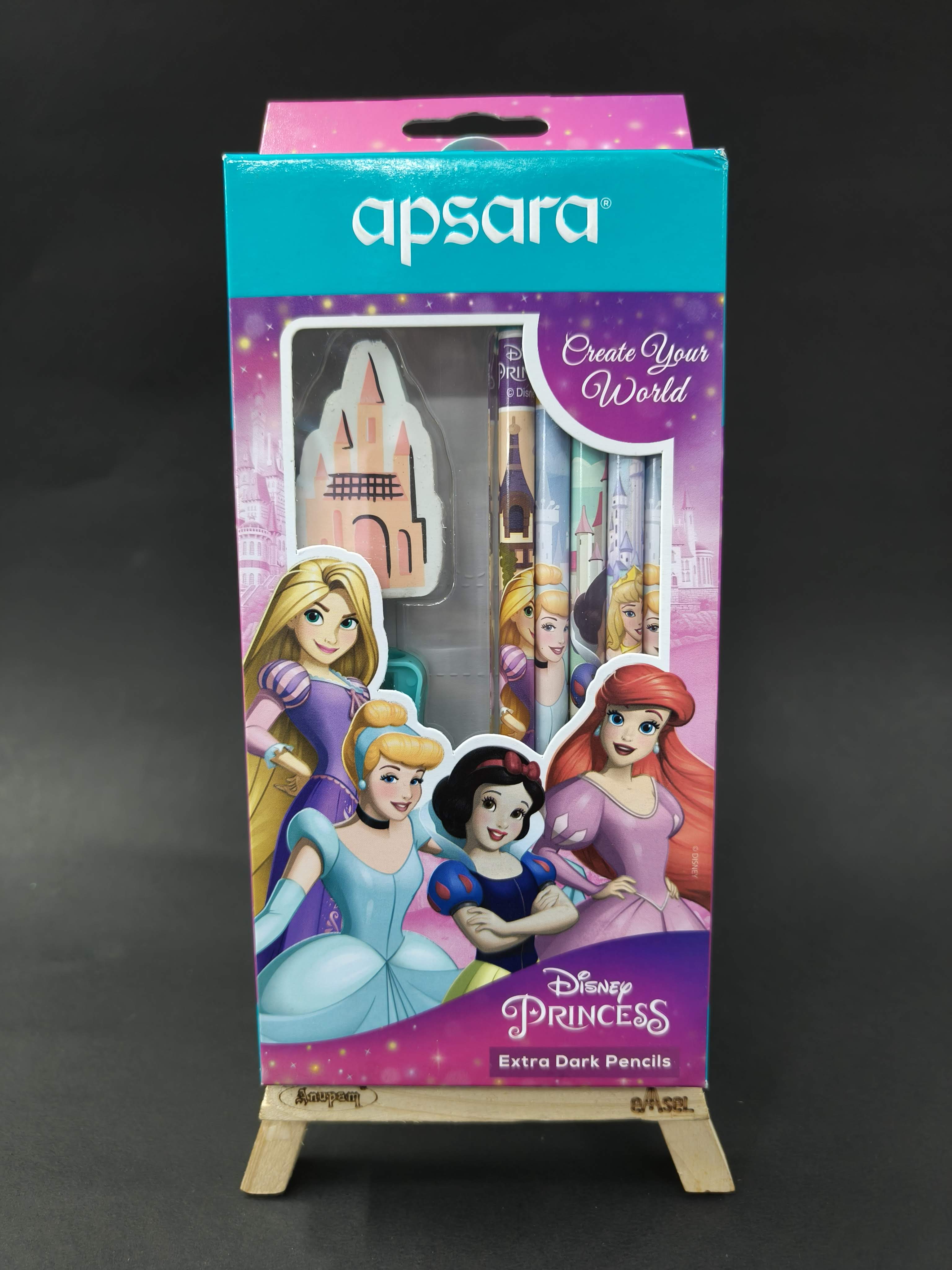 Apsara Disney & Marvel Premium Pencils | Princess, Frozen 2 & Avengers | Extra Dark & Smooth Writing Pencils, Character and Topper Eraser and Sharpner