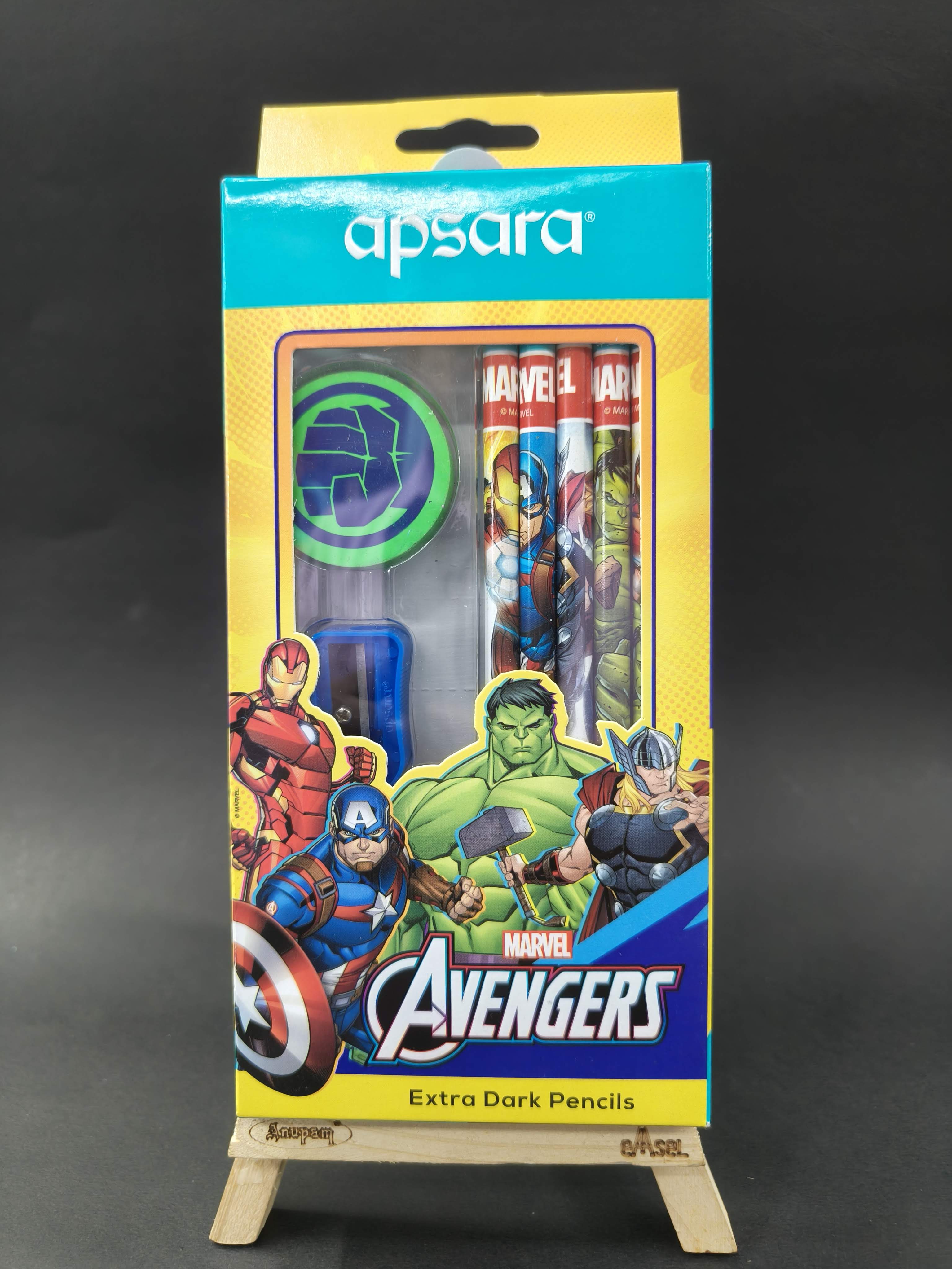 Apsara Disney & Marvel Premium Pencils | Princess, Frozen 2 & Avengers | Extra Dark & Smooth Writing Pencils, Character and Topper Eraser and Sharpner
