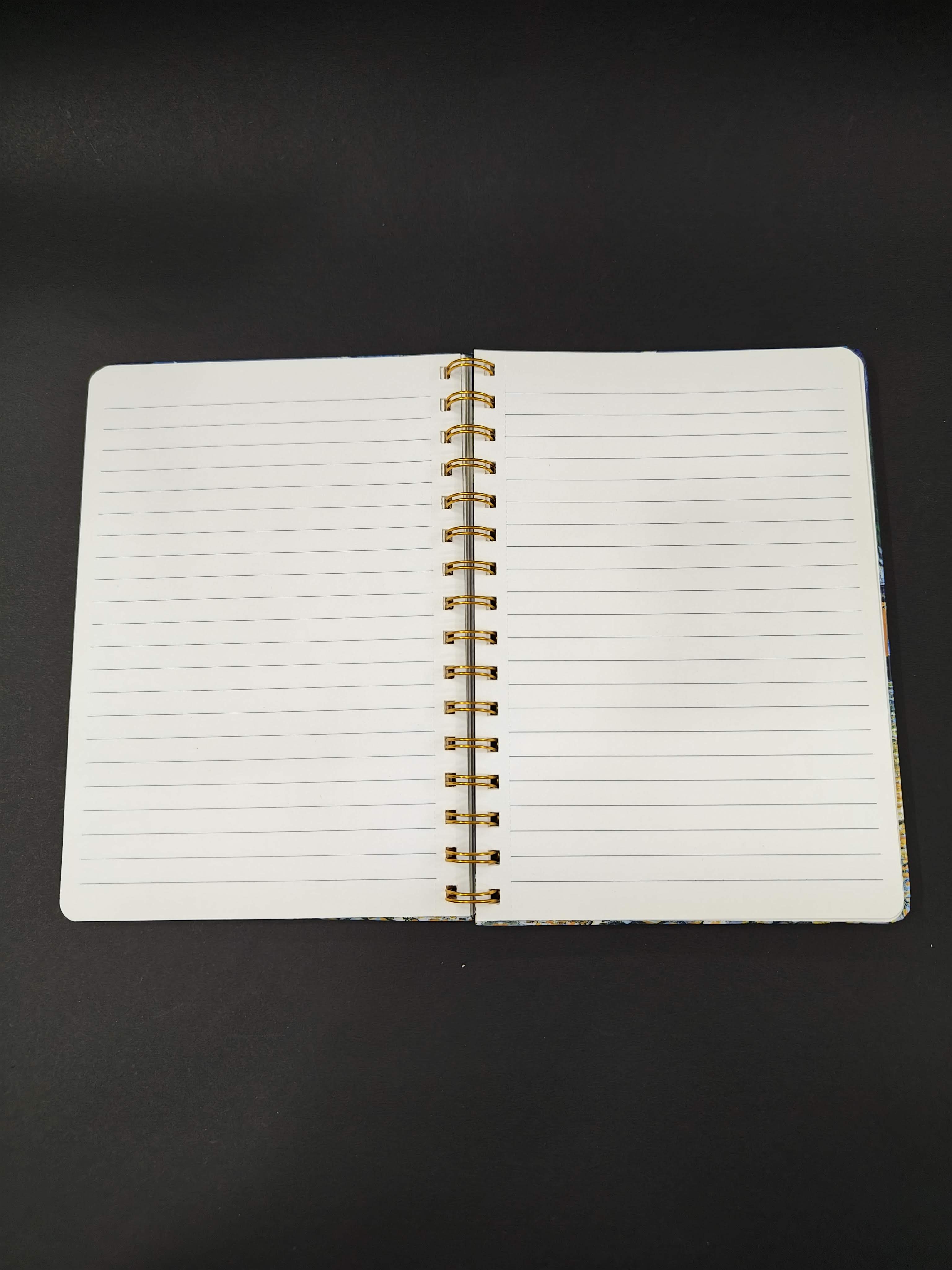 Artwork Themed Spiral Notebook | A5 Lined Journal Diary Notepad | Hardcover Ruled Note Book 80 Sheets | Wire Bound Subject Notebooks | Budget Planner for Office School Home | Vincent Van Gogh Series