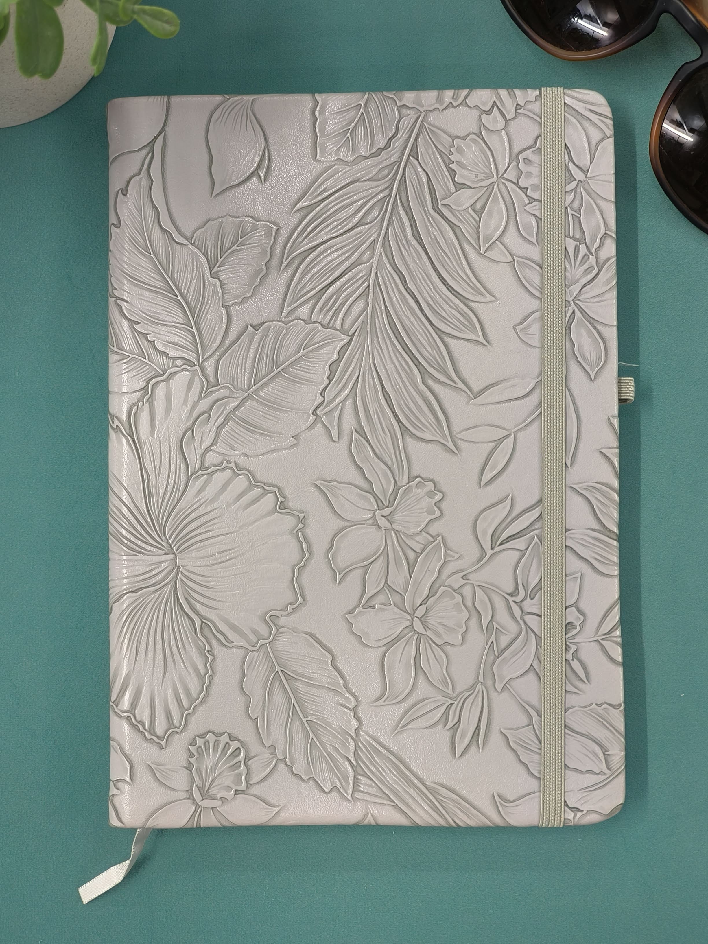 Flowers Series Diary Notebook | A5 Size | Hard Bound Notebook Diary | 100 gsm Natural Shade Paper | Debossed PU Cover