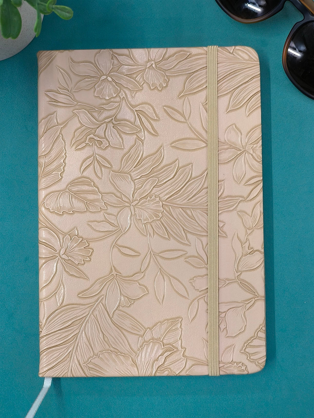 Flowers Series Diary Notebook | A5 Size | Hard Bound Notebook Diary | 100 gsm Natural Shade Paper | Debossed PU Cover