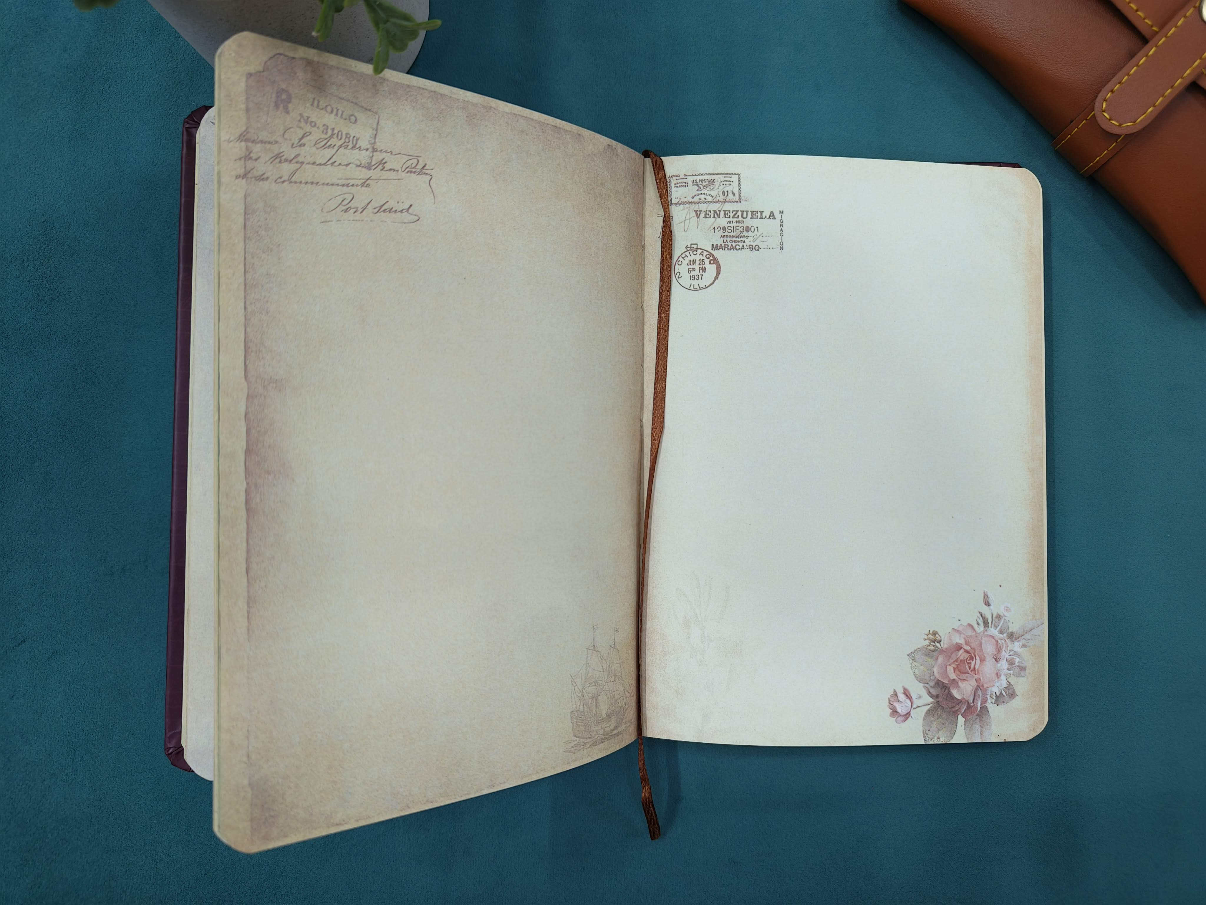 Flower theme Retro Pattern Premium Soft Bound Notebook Diary for Girls and Women | Notebook For Gifting | Notebook For Daily Planner