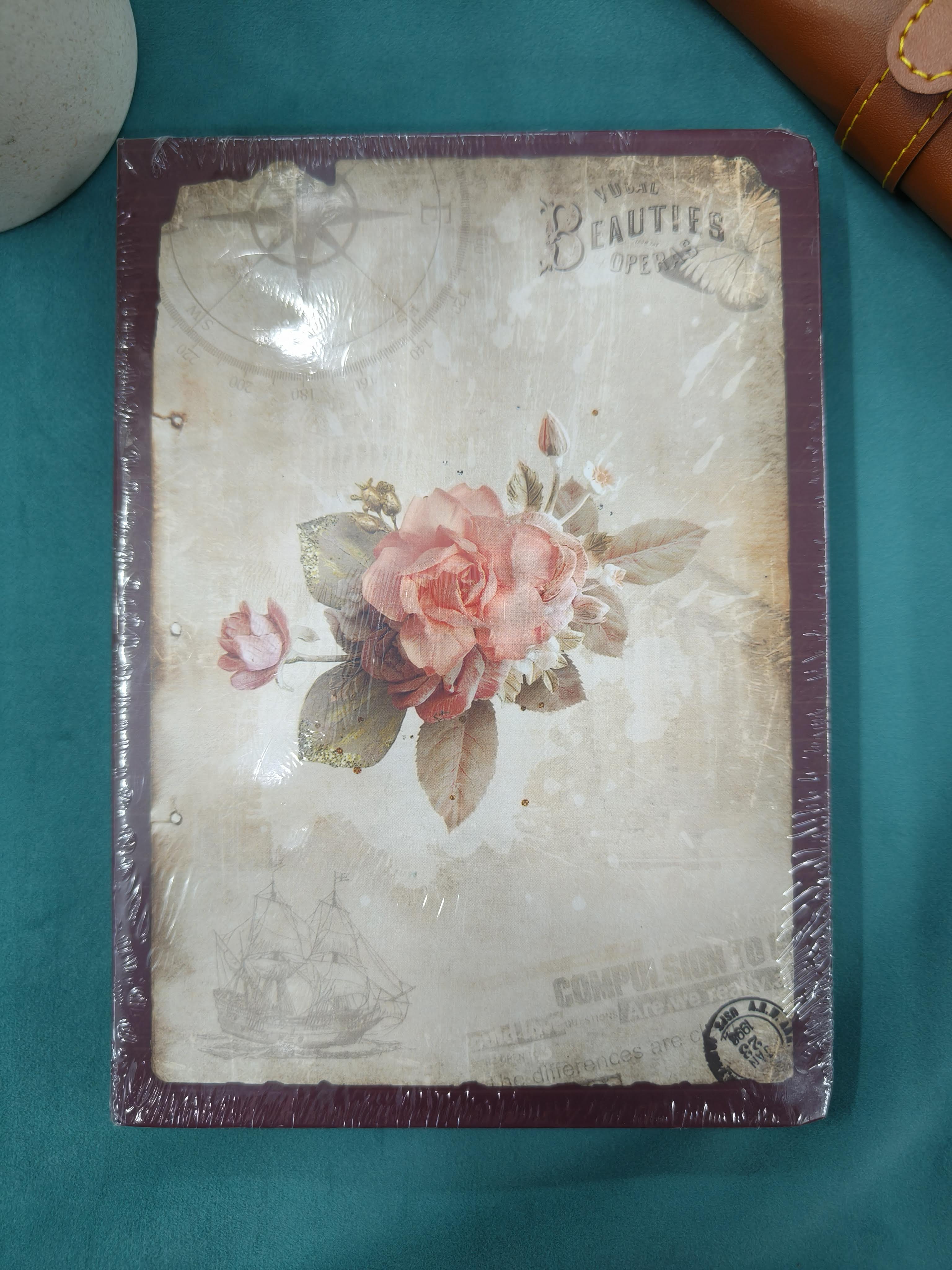 Flower theme Retro Pattern Premium Soft Bound Notebook Diary for Girls and Women | Notebook For Gifting | Notebook For Daily Planner