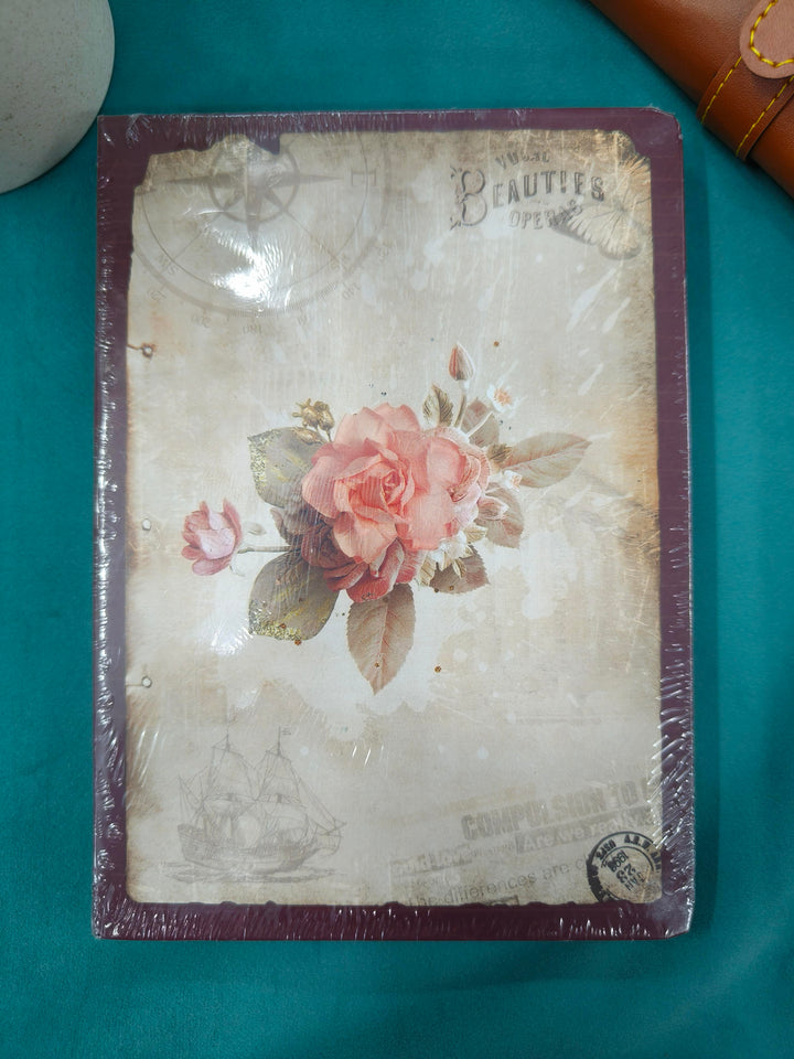 Flower theme Retro Pattern Premium Soft Bound Notebook Diary for Girls and Women | Notebook For Gifting | Notebook For Daily Planner