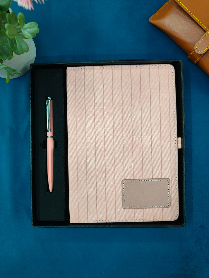 PU Leather Diary and Metal Pen Gift Set | Personalized Diary and Metal Pen | Gift Set for Birthday, Office and Family | Gift Set for Females, Girls, Mother, Friends, Colleague