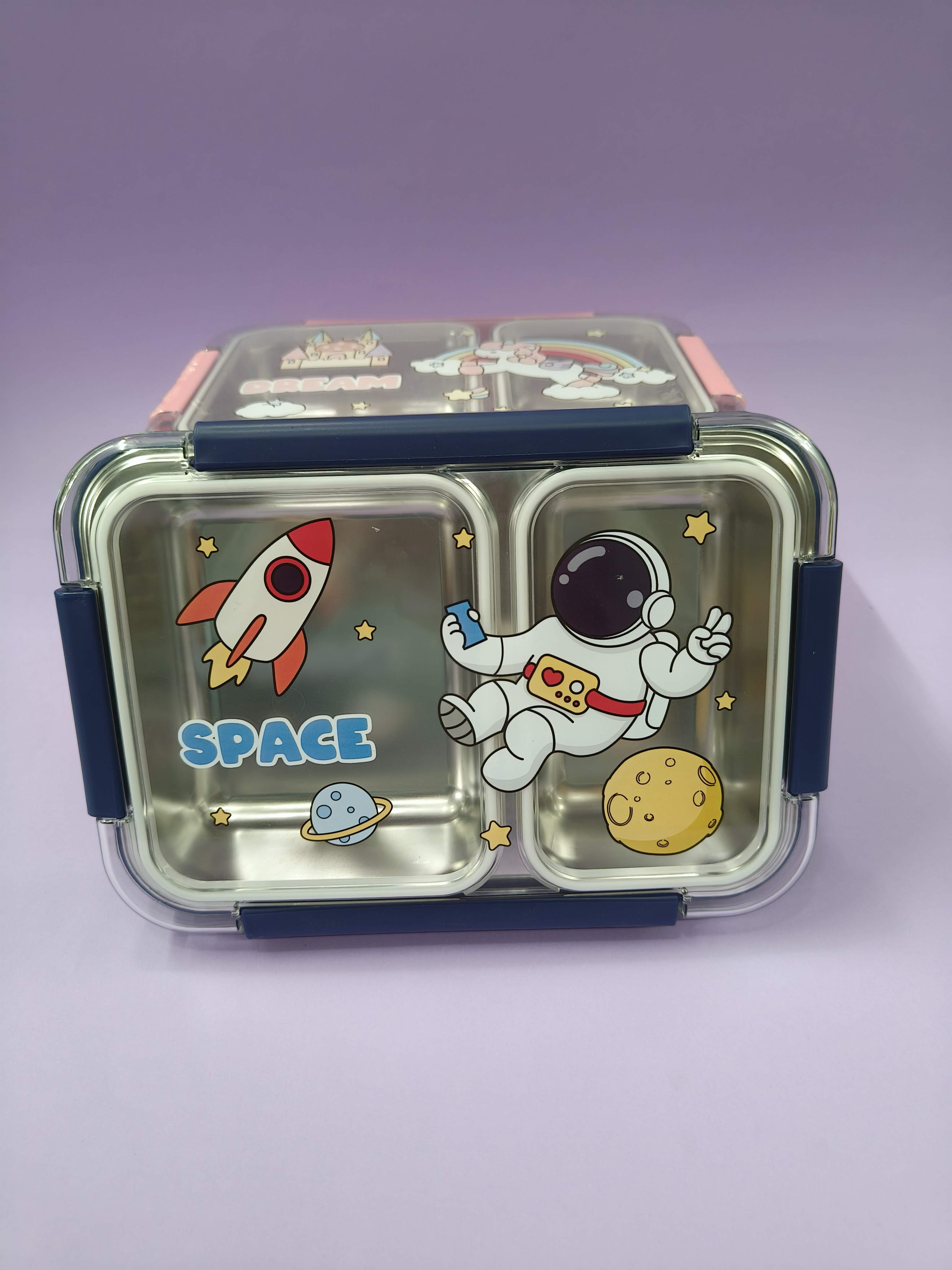 Stainless Steel 2 Compartment Lunch Box - Leakproof Airtight | Inner Insulated Containers with Clip Lock Lid | BPA - Free | Tiffin for School, Travelling