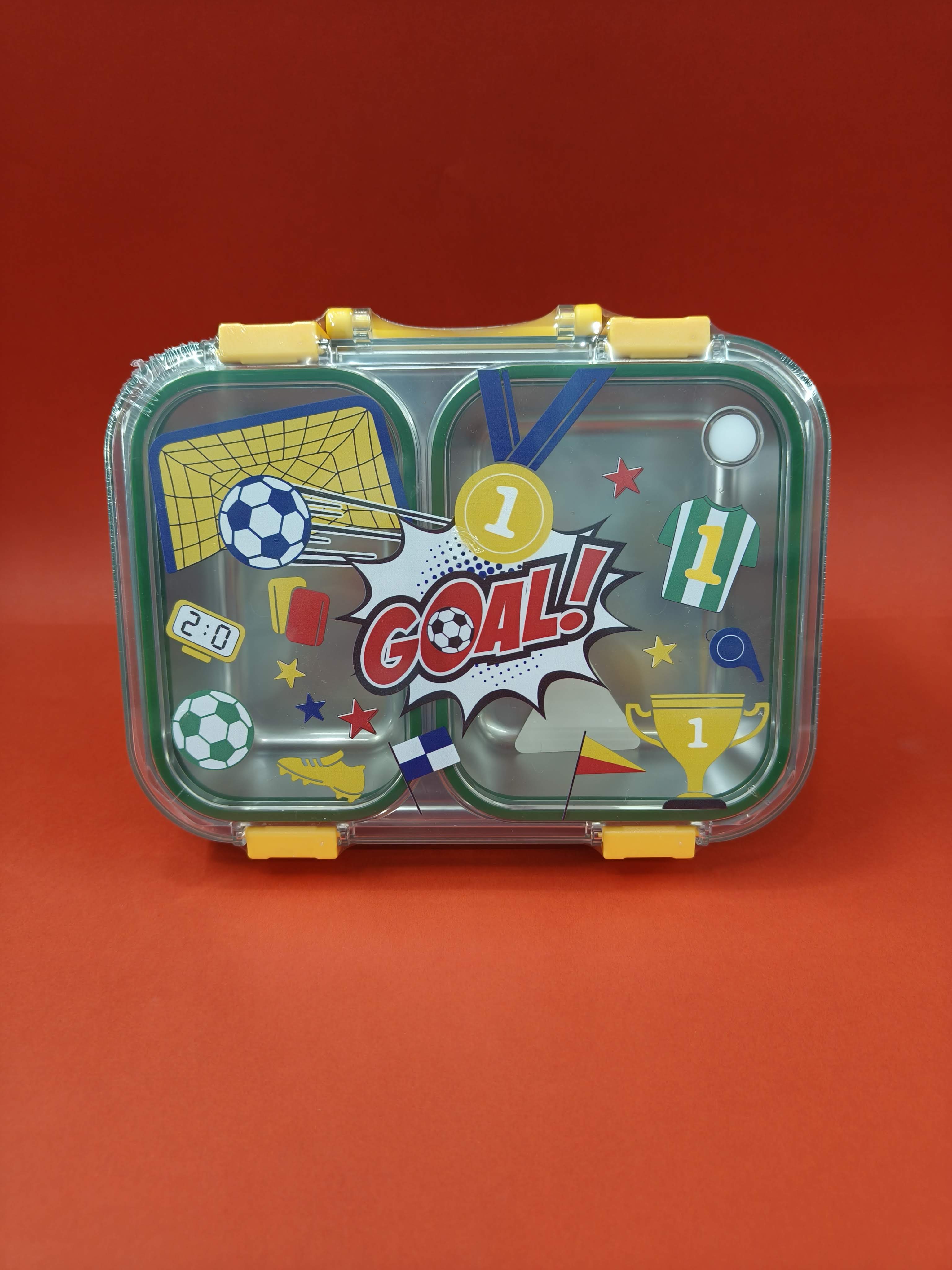 Leak-Proof 2 Compartment Stainless Steel Lunch Box for Kids | BPA-Free Bento Box for School, Travel & Picnics | Compact 700 ml Food Container with Transparent