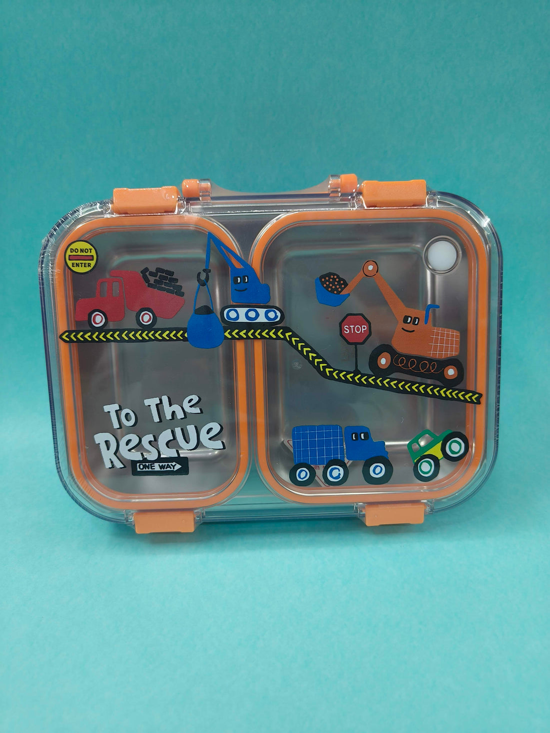 Leak-Proof 2 Compartment Stainless Steel Lunch Box for Kids | BPA-Free Bento Box for School, Travel & Picnics | Compact 700 ml Food Container with Transparent