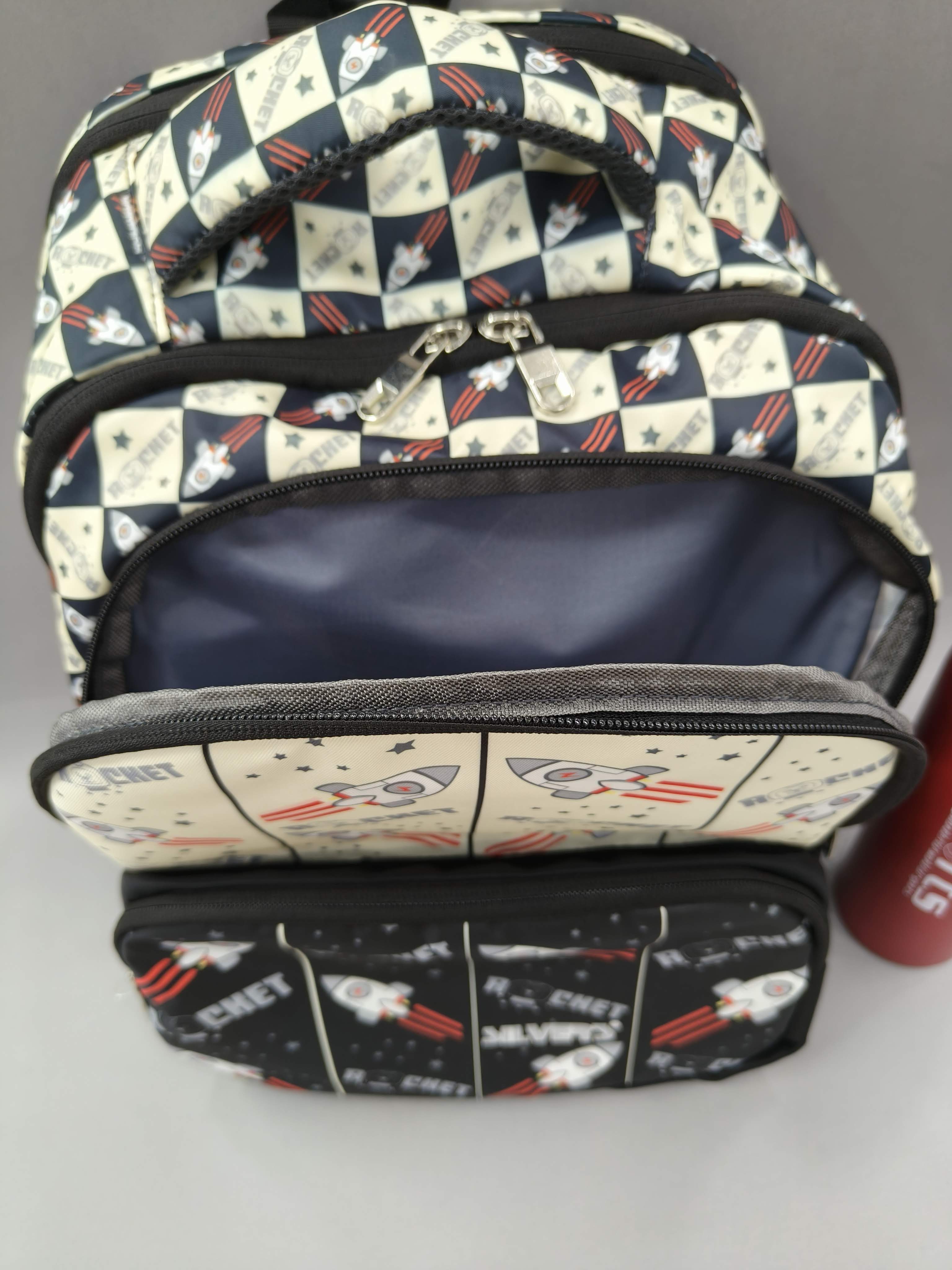 Premium Rocket and Football-Print School Bag for Kids | Spacious Interiors | 15" Casual Backpack Perfect for School, College, Everyday Use