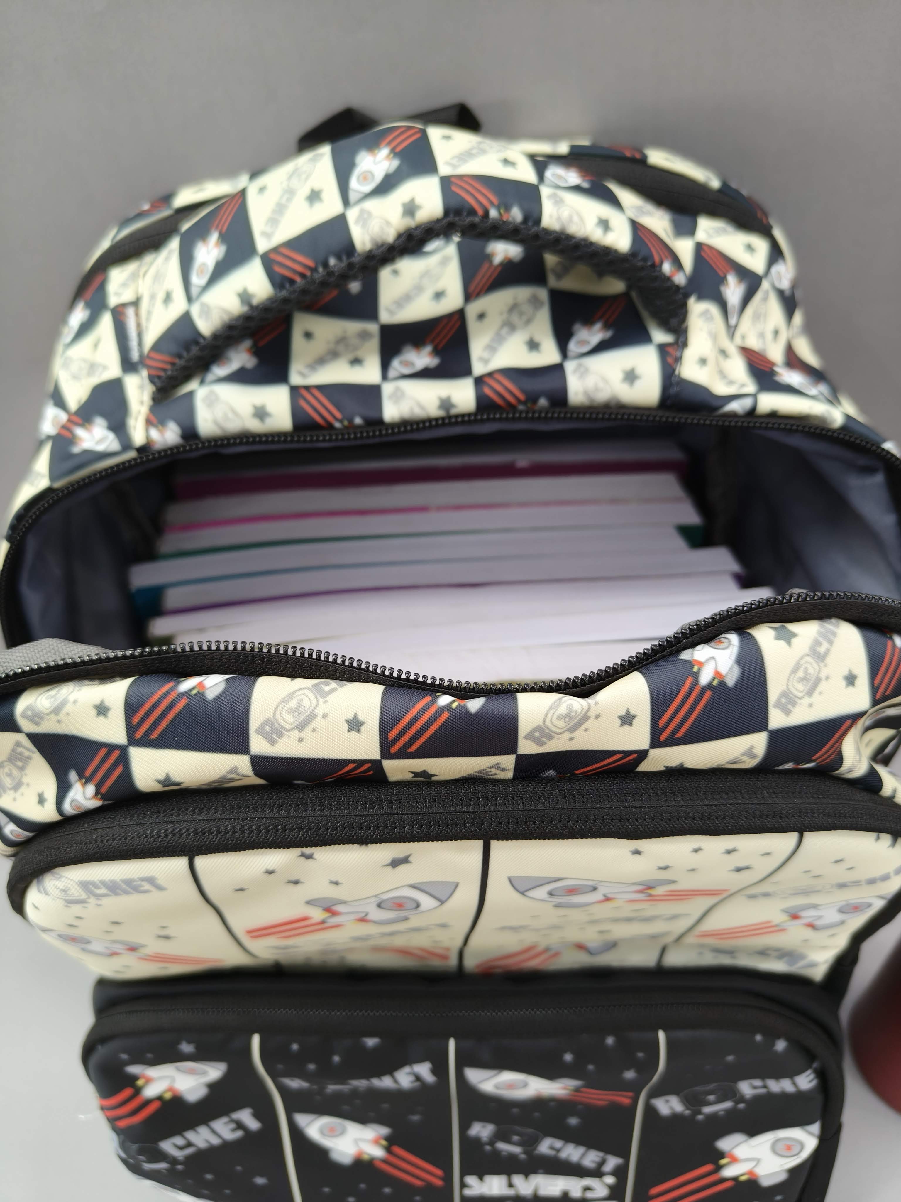 Premium Rocket and Football-Print School Bag for Kids | Spacious Interiors | 15" Casual Backpack Perfect for School, College, Everyday Use