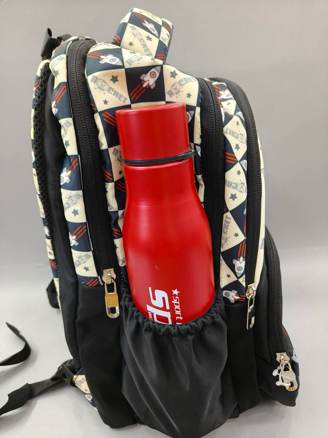Premium Rocket and Football-Print School Bag for Kids | Spacious Interiors | 15" Casual Backpack Perfect for School, College, Everyday Use