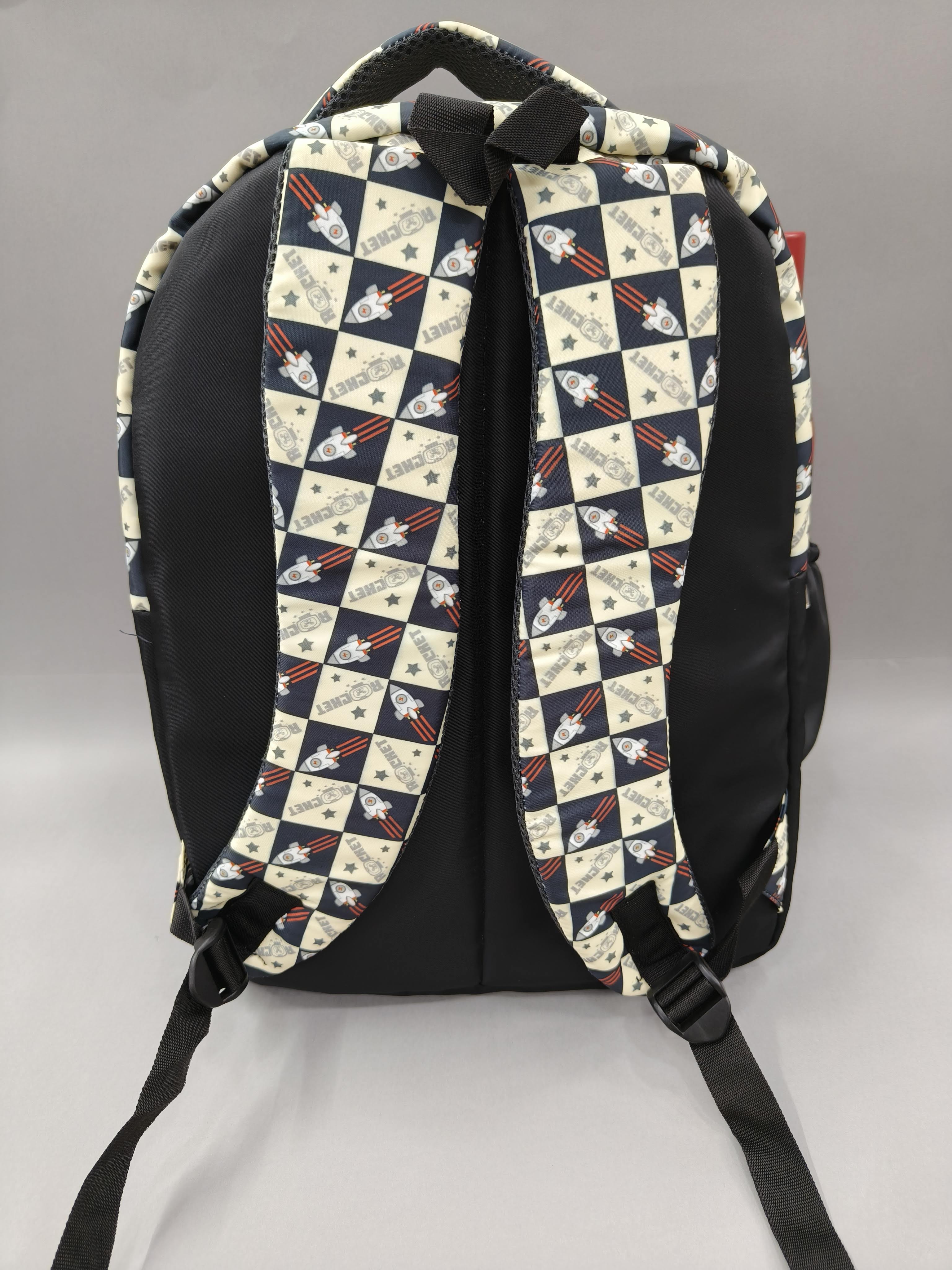 Premium Rocket and Football-Print School Bag for Kids | Spacious Interiors | 15" Casual Backpack Perfect for School, College, Everyday Use