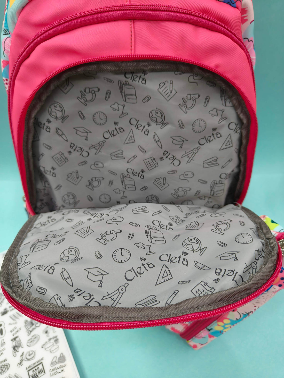 Premium Multi-Print School Bag for Girls and Kids | Spacious Interiors Casual Backpack Perfect for School, Everyday Use - Includes Free Stationery Pouch | 2 in 1 Backpack for Kids | 4 Zip School Bag for Kids