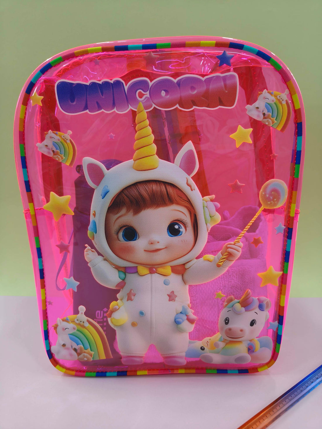 Jelly Backpack for Kids | Stylish & Lightweight Transparent Bag | Adjustable Straps, Sturdy Handle, Premium Zipper & Versatile Design