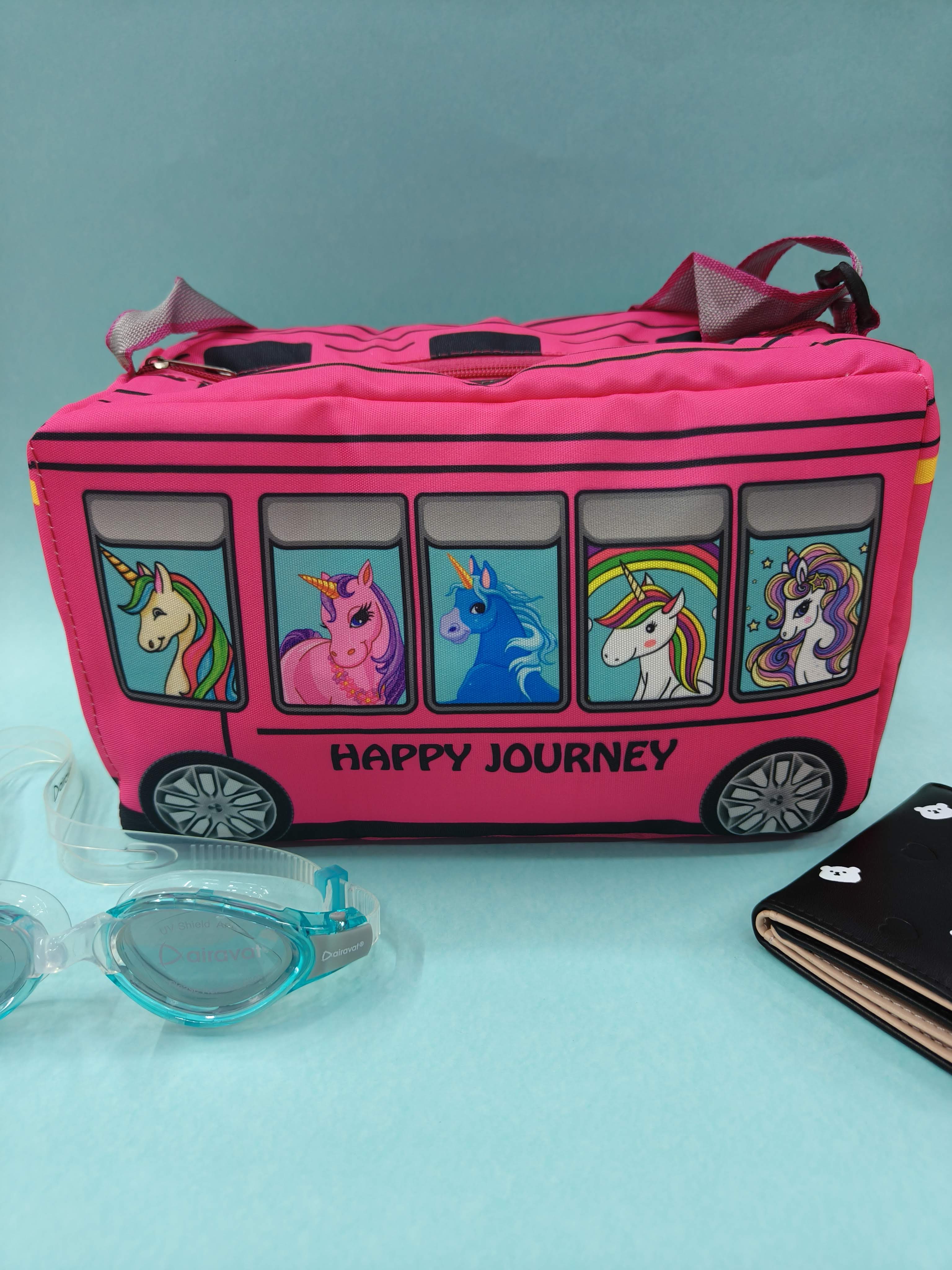 Kids Duffle Bag | Multicolor Polyester Travel Bag for Boys Girls | Lightweight Gym, Dance, Swimming, Picnic Sports Bag | Stylish, Durable, Travel-Friendly Duffle for Kids