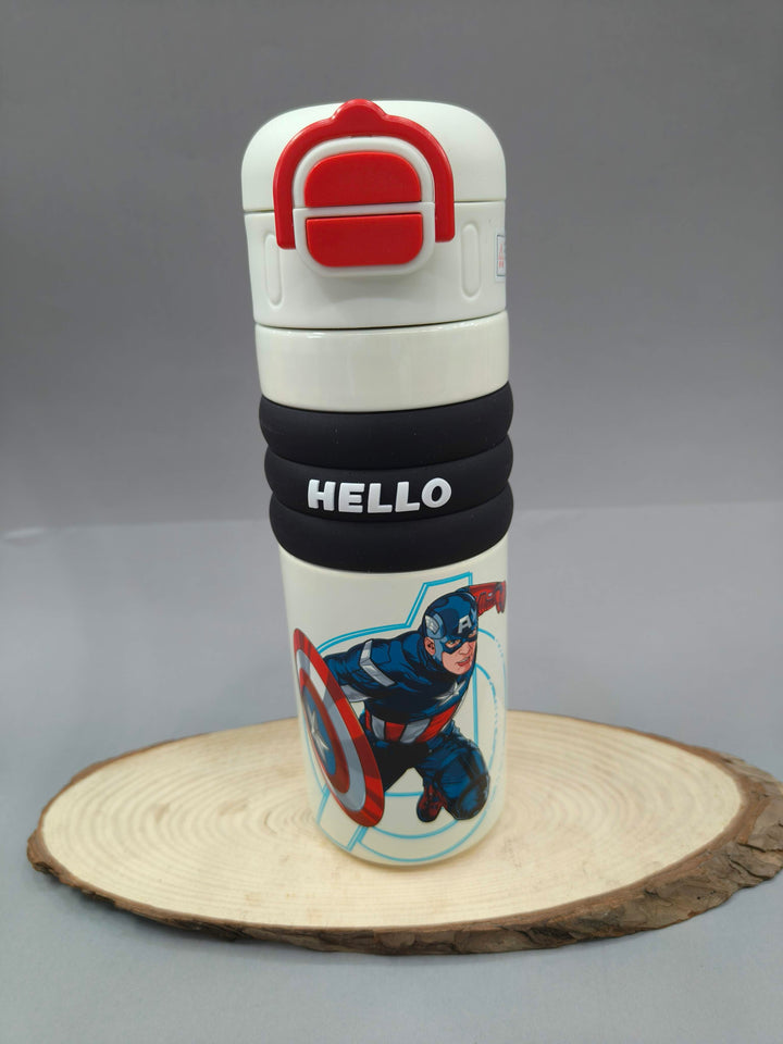 2 in 1 Cap Water Bottle for Kids | Sipper and Spout | Dual Caps Bottle for Girls and Boys | Water Bottle for School, Picnic, Travel | Spill-Proof 520 ml