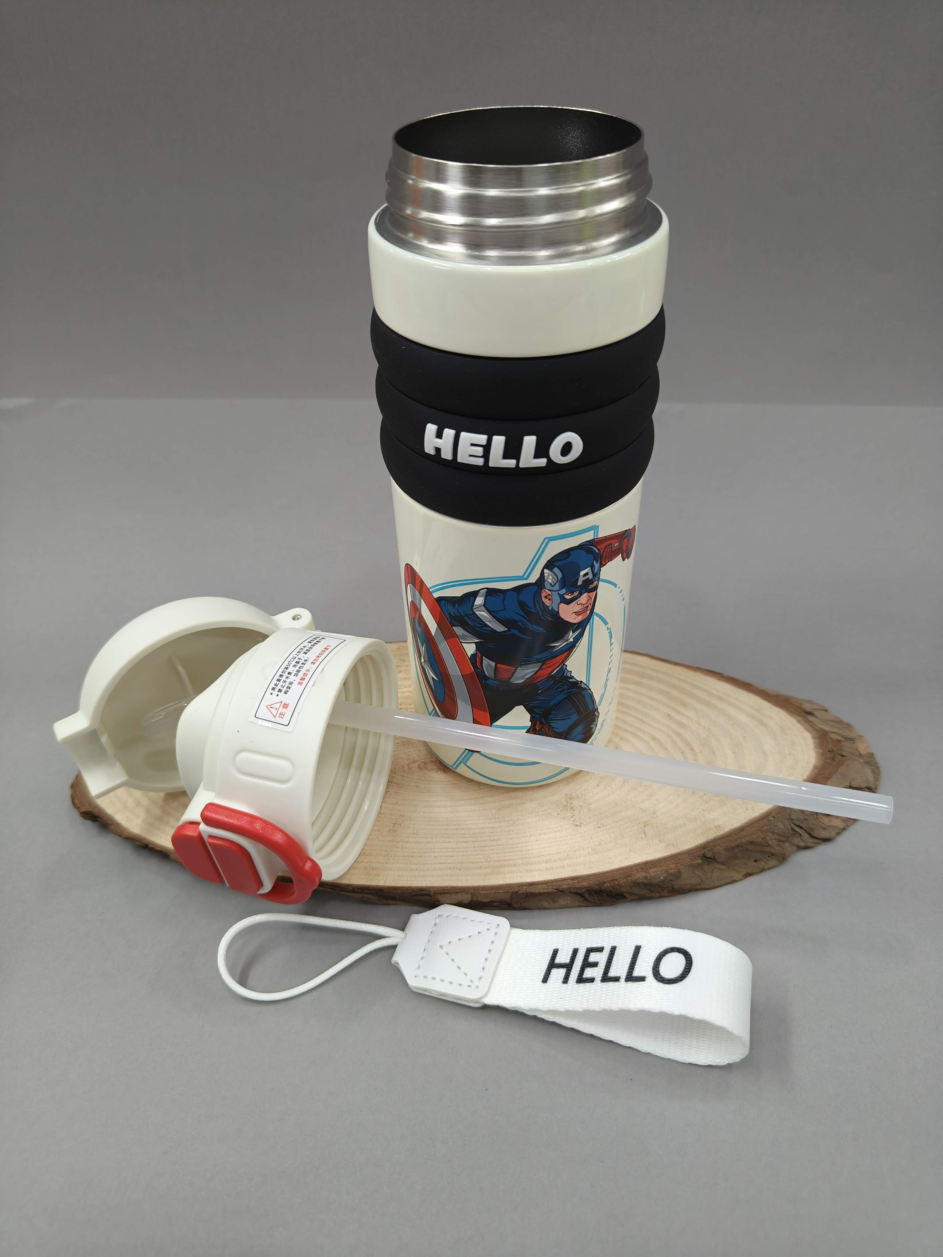 2 in 1 Cap Water Bottle for Kids | Sipper and Spout | Dual Caps Bottle for Girls and Boys | Water Bottle for School, Picnic, Travel | Spill-Proof 520 ml