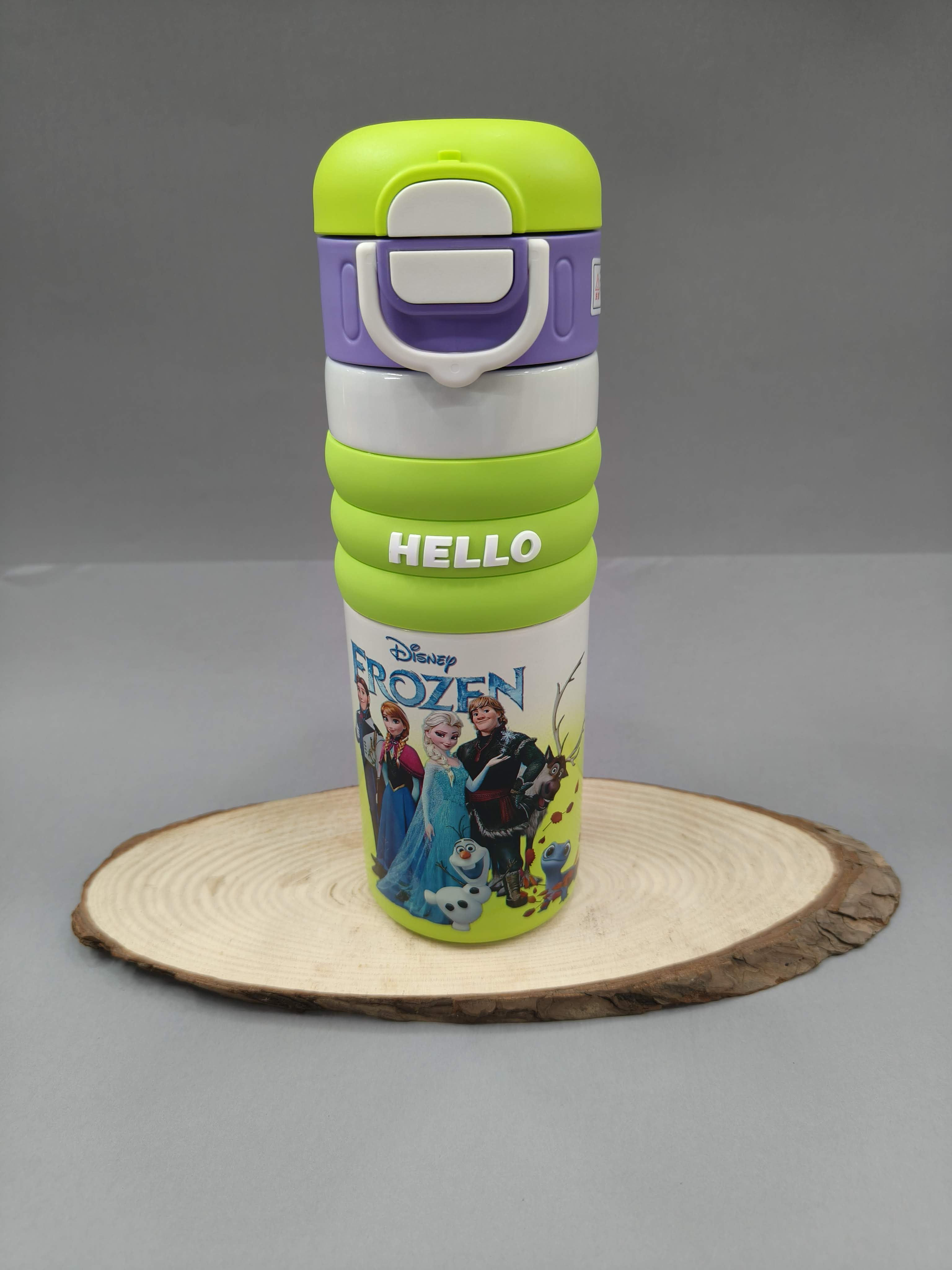 2 in 1 Cap Water Bottle for Kids | Sipper and Spout | Dual Caps Bottle for Girls and Boys | Water Bottle for School, Picnic, Travel | Spill-Proof 520 ml