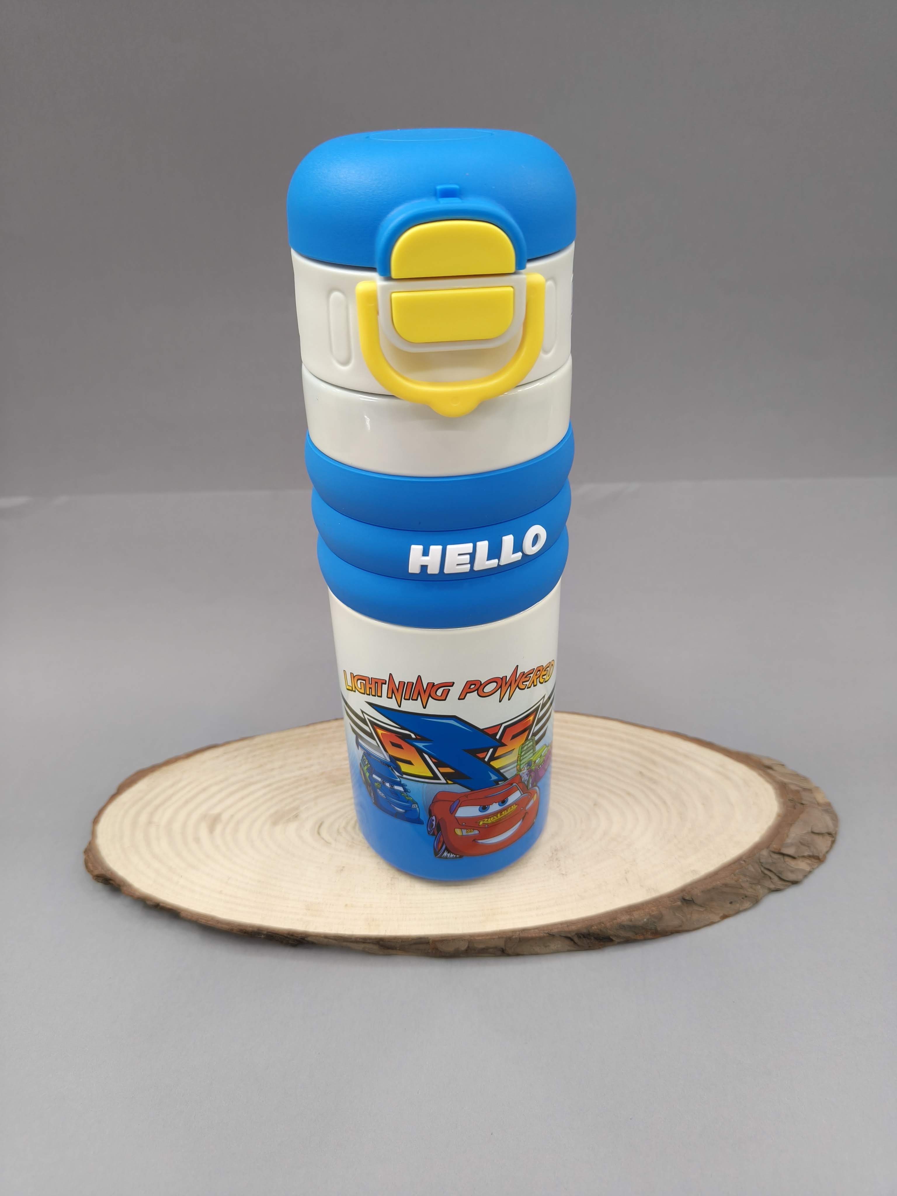 2 in 1 Cap Water Bottle for Kids | Sipper and Spout | Dual Caps Bottle for Girls and Boys | Water Bottle for School, Picnic, Travel | Spill-Proof 520 ml