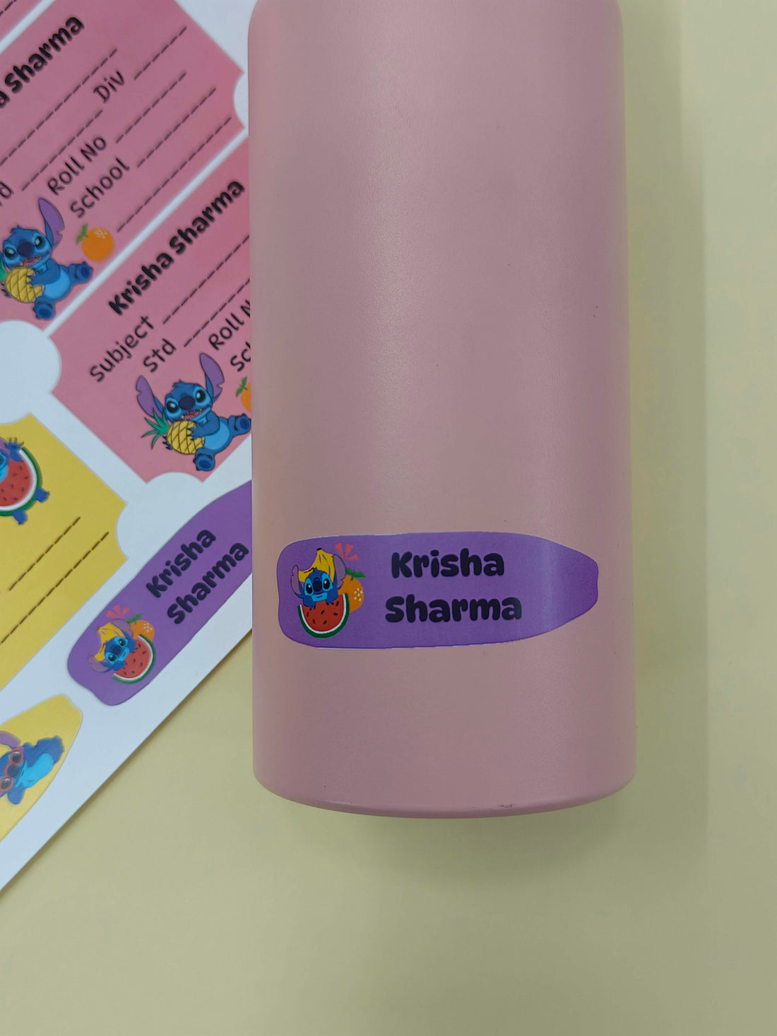 Personalized School Lables and Name Stickers | Stitch Theme School Lables and Name Stickers | Custome Waterproof Name Label for Books, Notebooks, Water Bottles, Tiffins, Stationery, 27 Pieces